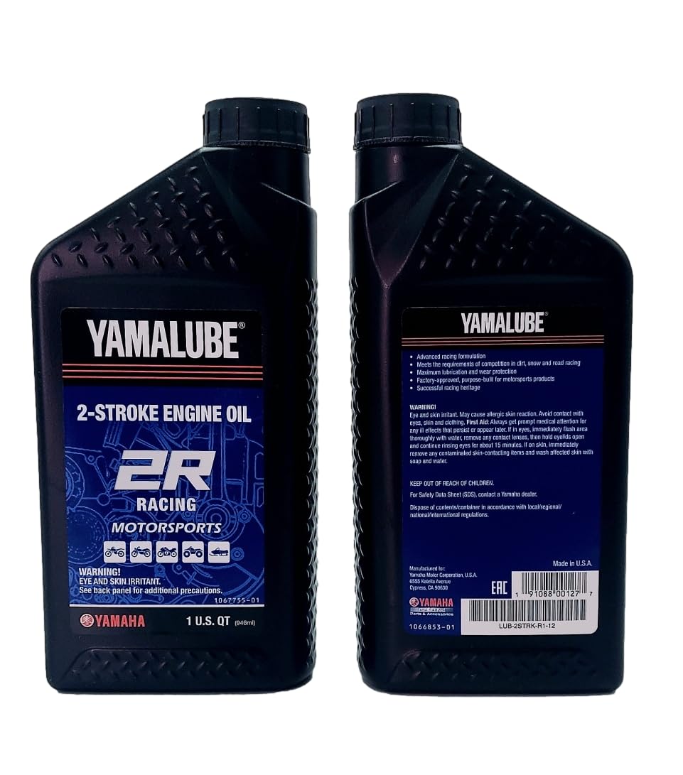 YAMAHA Original OEM Yamalube LUB-2STRK-R1-12 Racing 2R 2 Stroke Engine Oil Yamalube OEM - 2 Quarts