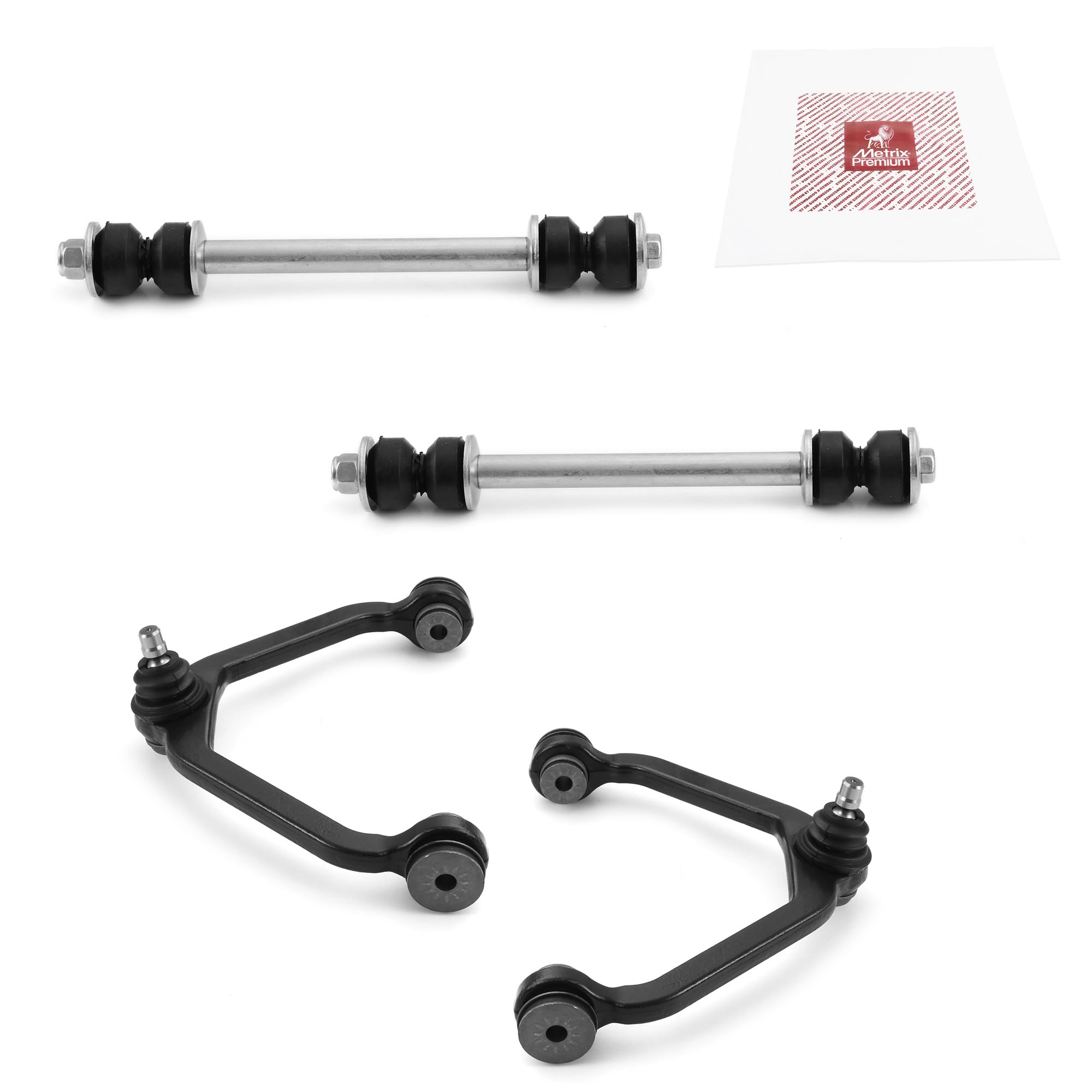 Metrix Premium Chassis Parts - 4 Pc Front L/R Upper Control Arm & Front Sway Bar Stabilizer End Link Kit Fits 10-11 Ford Ranger,