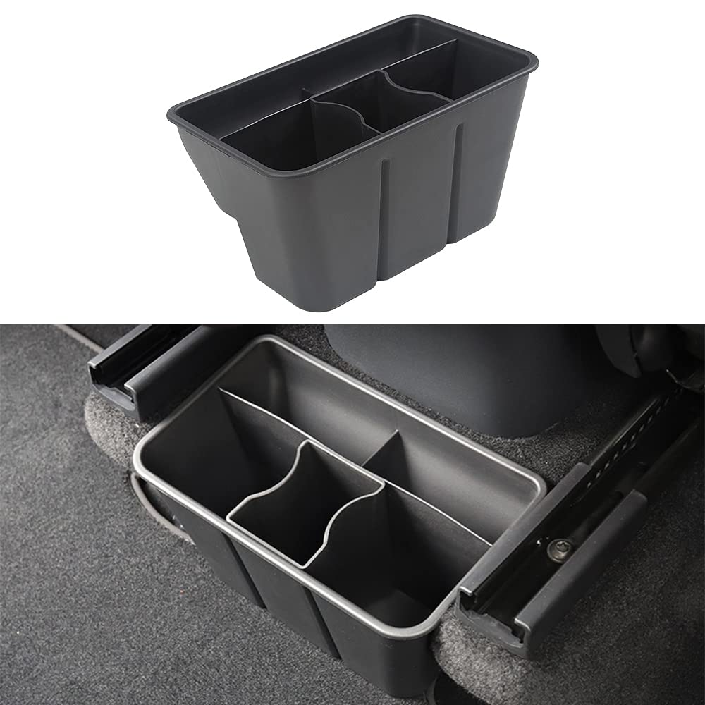 Atnvidsg Rear Underseat Organizer Compatible With Tesla Model Y 2020 2021 2022 2023 Abs Organizer Center Console Organizer (Blac