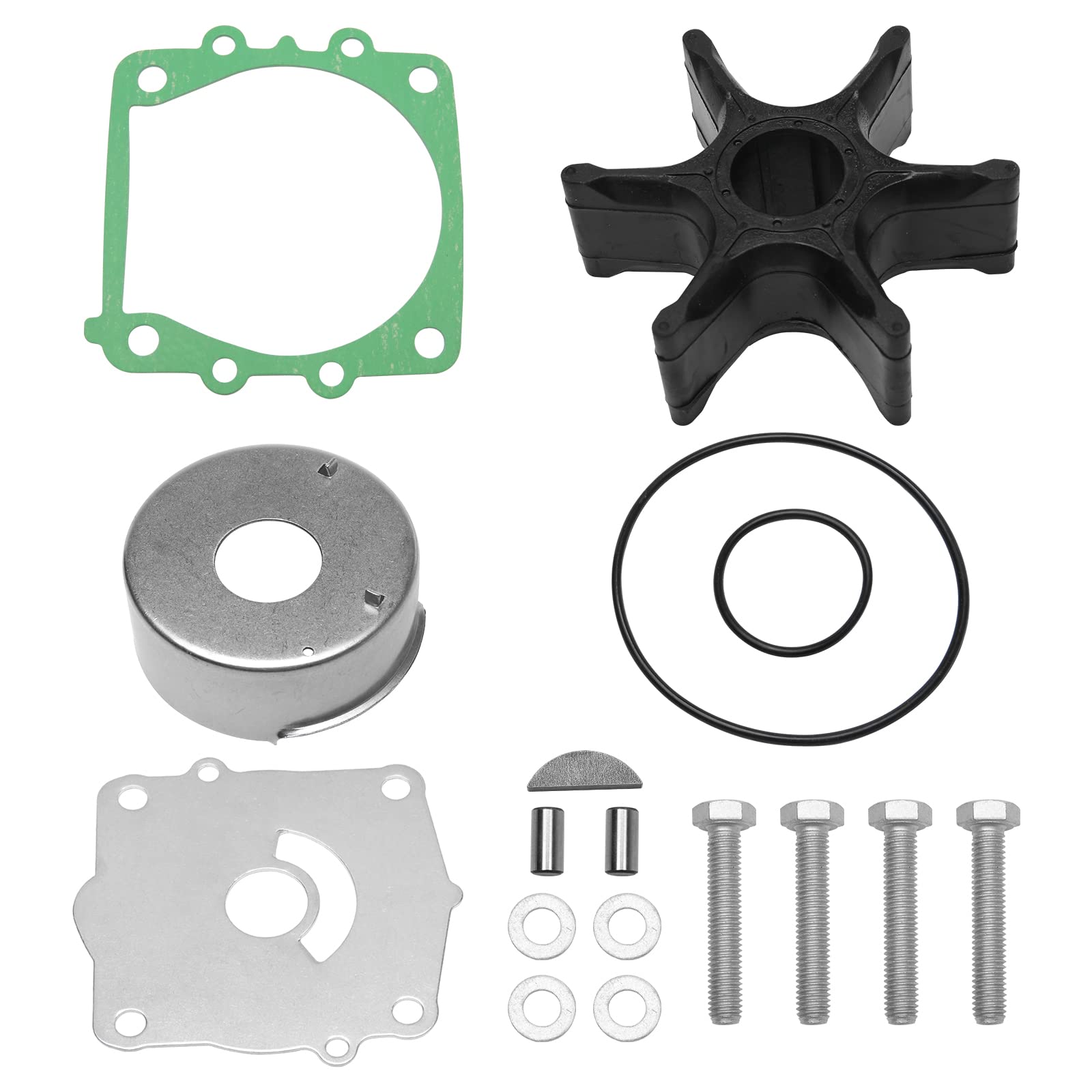 Water Pump Impeller Repair Kit - Replaces 68V-W0078-00-00, 18-3442 - Compatible With Yamaha 4-Stroke 75Hp-115Hp - 2002-2017 F115