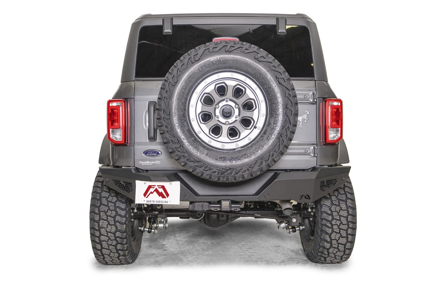 Fab Fours Fb21-Y5251T-1 Tire Carrier Relocation Bracket Fits 21-23 Ford Bronco - 2 Stage Black Powder Coated