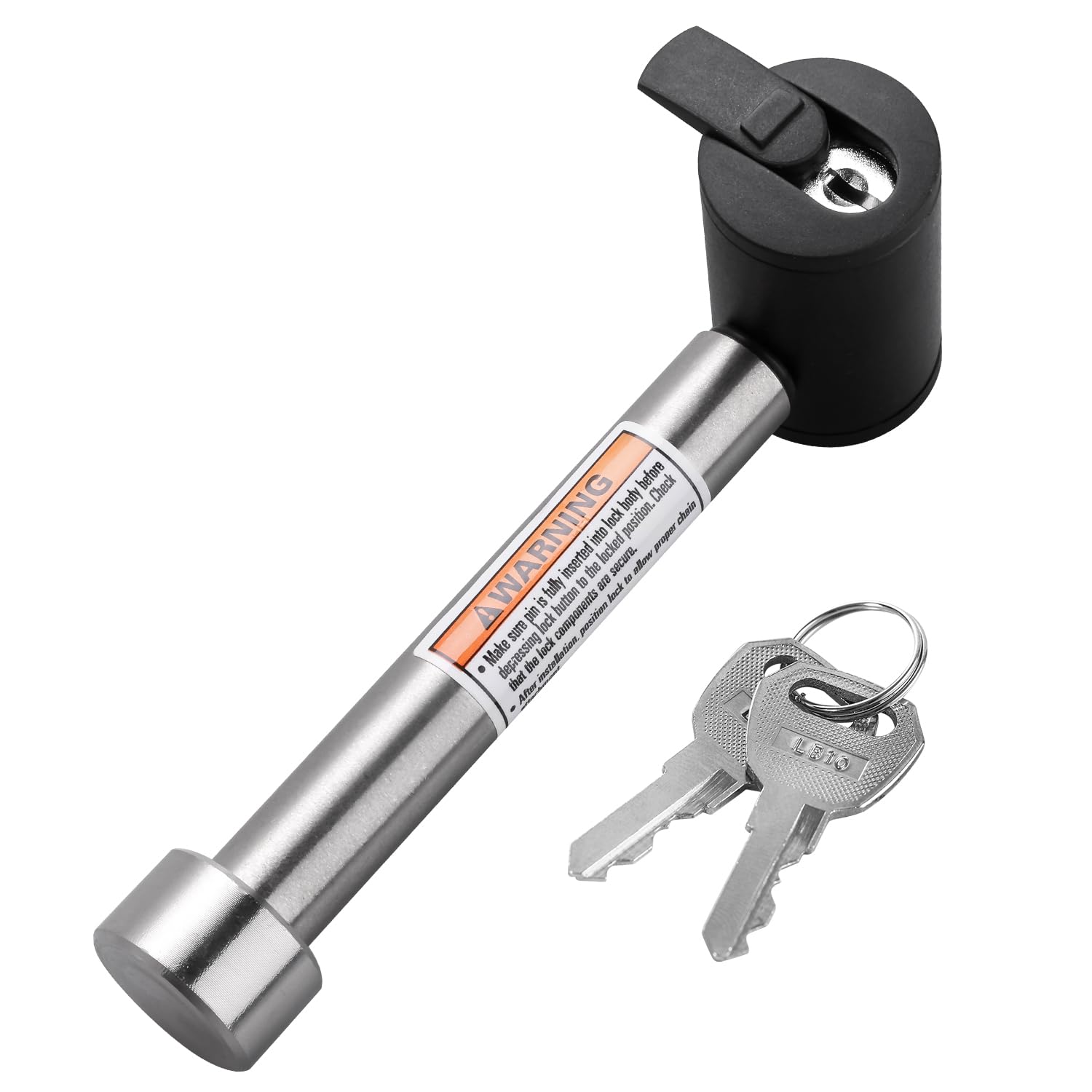 CZC AUTO Hitch Receiver Pin Lock Stainless 5/8 Inch Trailer Receiver Lock for Class III IV 2 2-1/2 Inch Receiver, Fits Hitch Bik