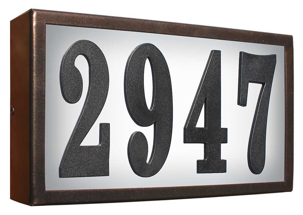 Serrano Lighted Address Plaque QualArc SRST-AB60-LED-BRZ Serrano Standard LED Lighted Address Plaque, Bronze