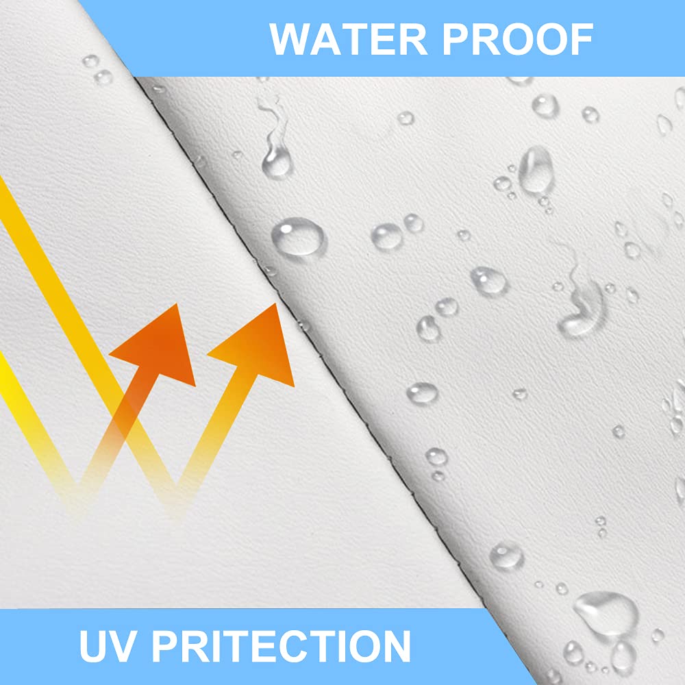 MOFEEZ RV Windshield Cover for Class C Ford 1997-2024, UV Block, White with Mirror Cutouts, Universal Fit, Complete Privacy