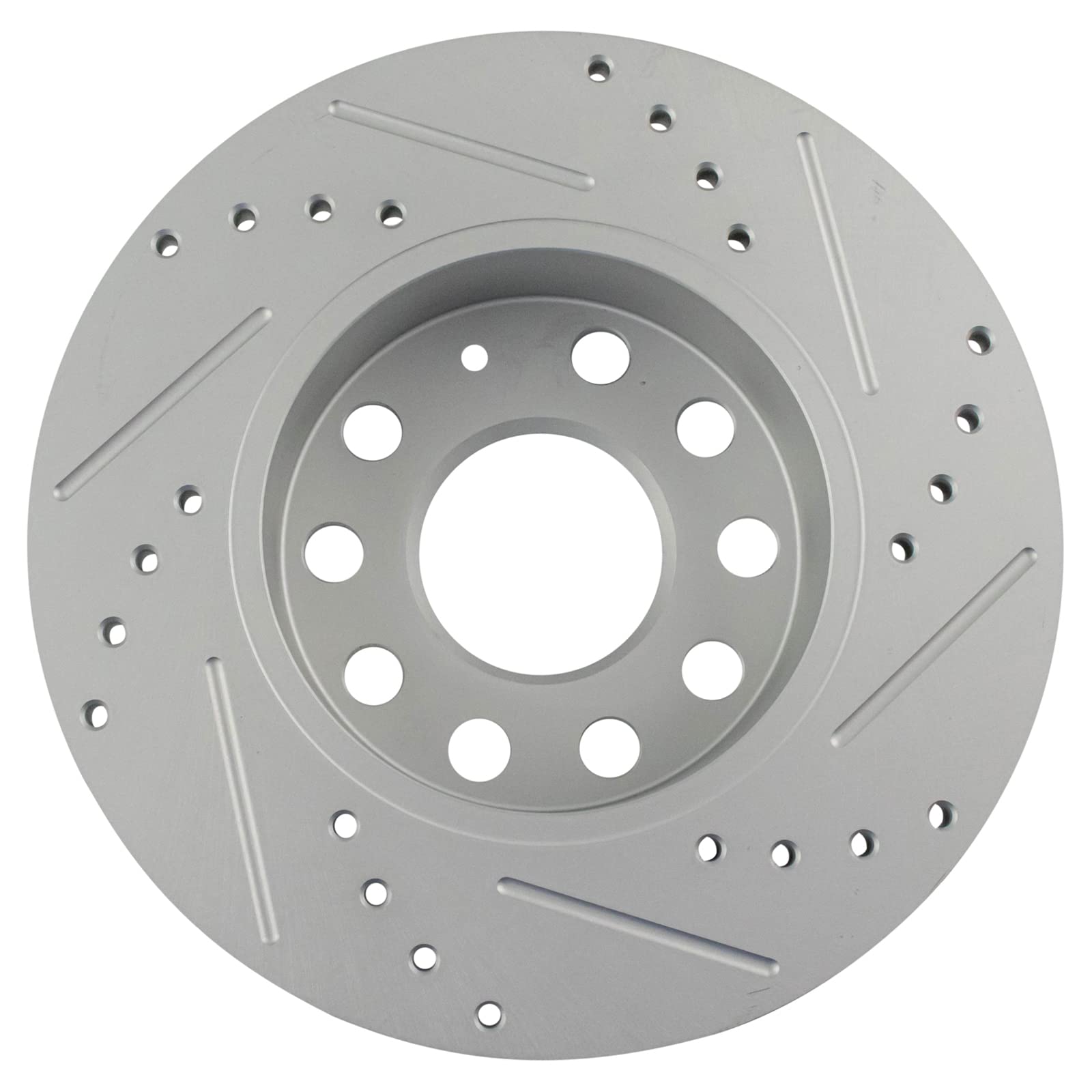 Trq Rear Performance Brake Rotors Set Premium G-Coated Cross Drilled & Slotted Compatible With 2008-2013 Audi A3 A3 Quattro 2010