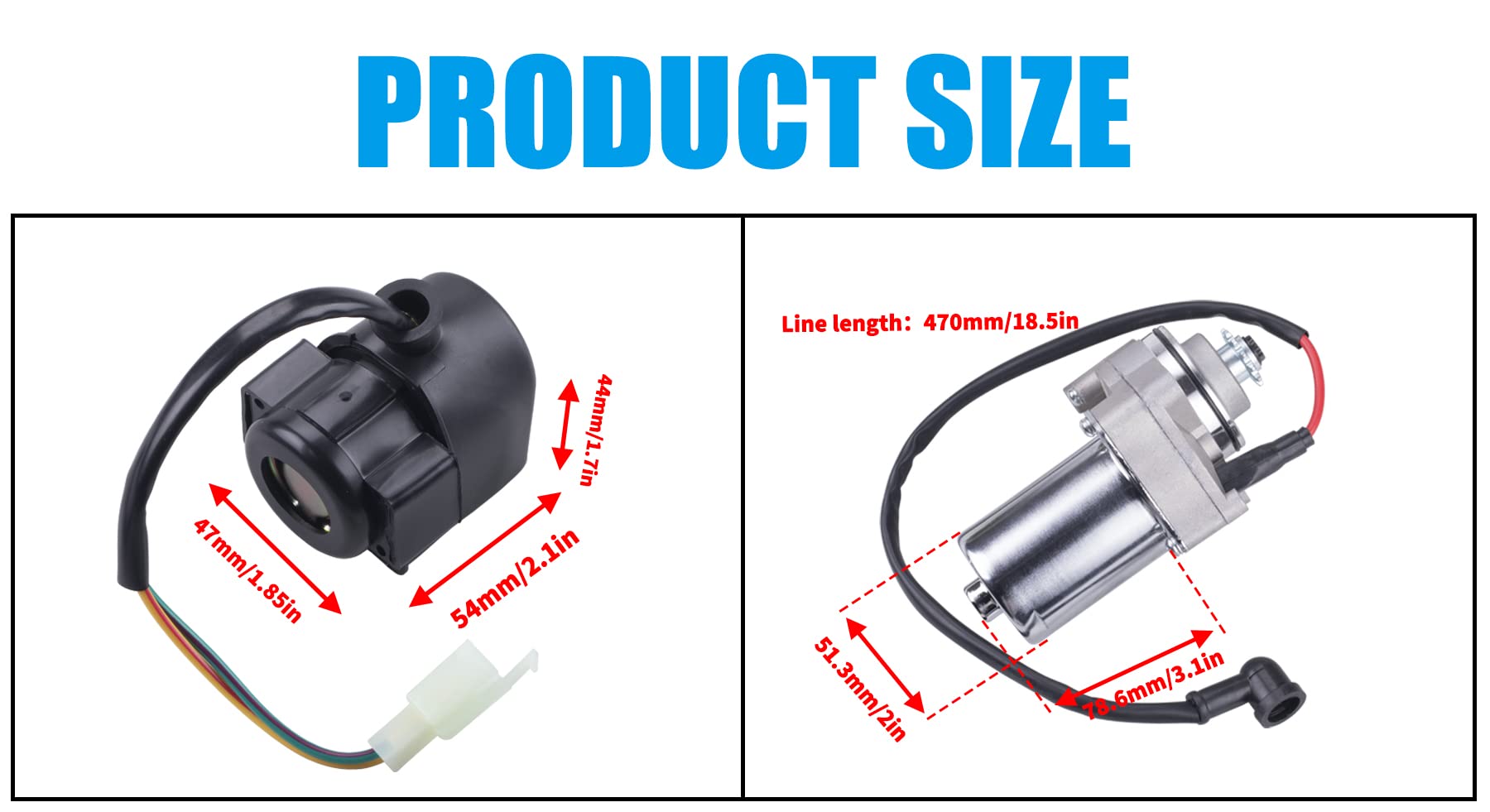 JINGKE 12 Teeth Starter Motor Starter Relay Solenoid for Tao Tao 125cc 110cc-50cc ATV Coolster Motor Four 4 Wheeler Chinese Pit Dirt Bike 4 Wheelers Go Karts Dune Buggy Sandrail Quad SSR Roketa