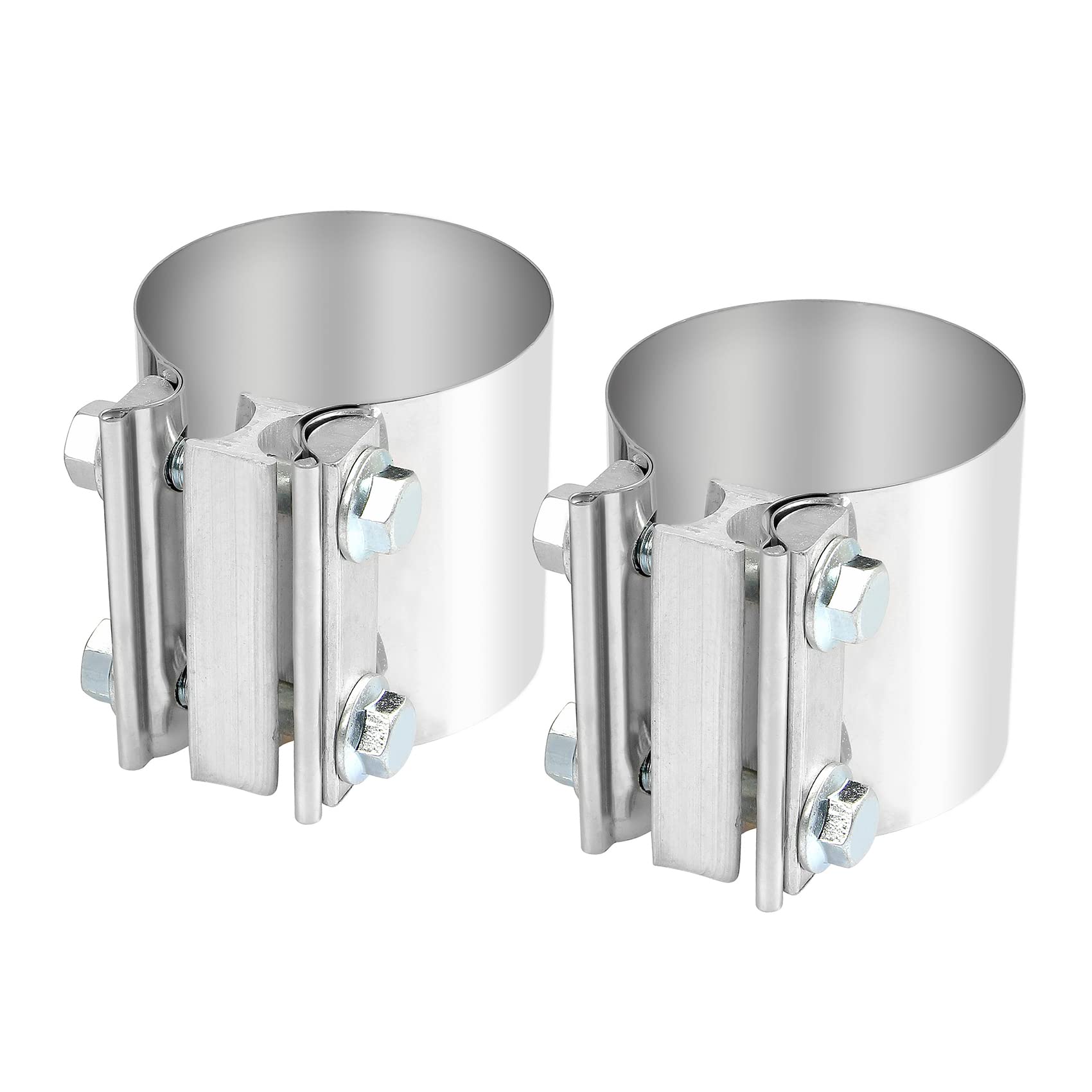 3 Inch 2 x Butt Joint Exhaust Band Clamp Sleeve Stainless Steel 2pcs