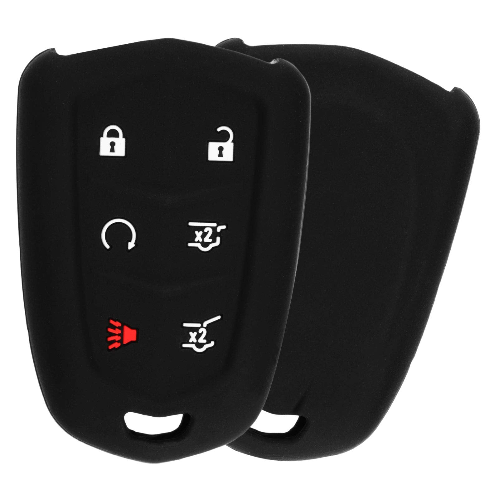 Keyguardz Keyless Entry Remote Car Smart Key Fob Shell Cover Soft Rubber Case For Cadillac Escalade Hyq2Ab (Pack Of 2)