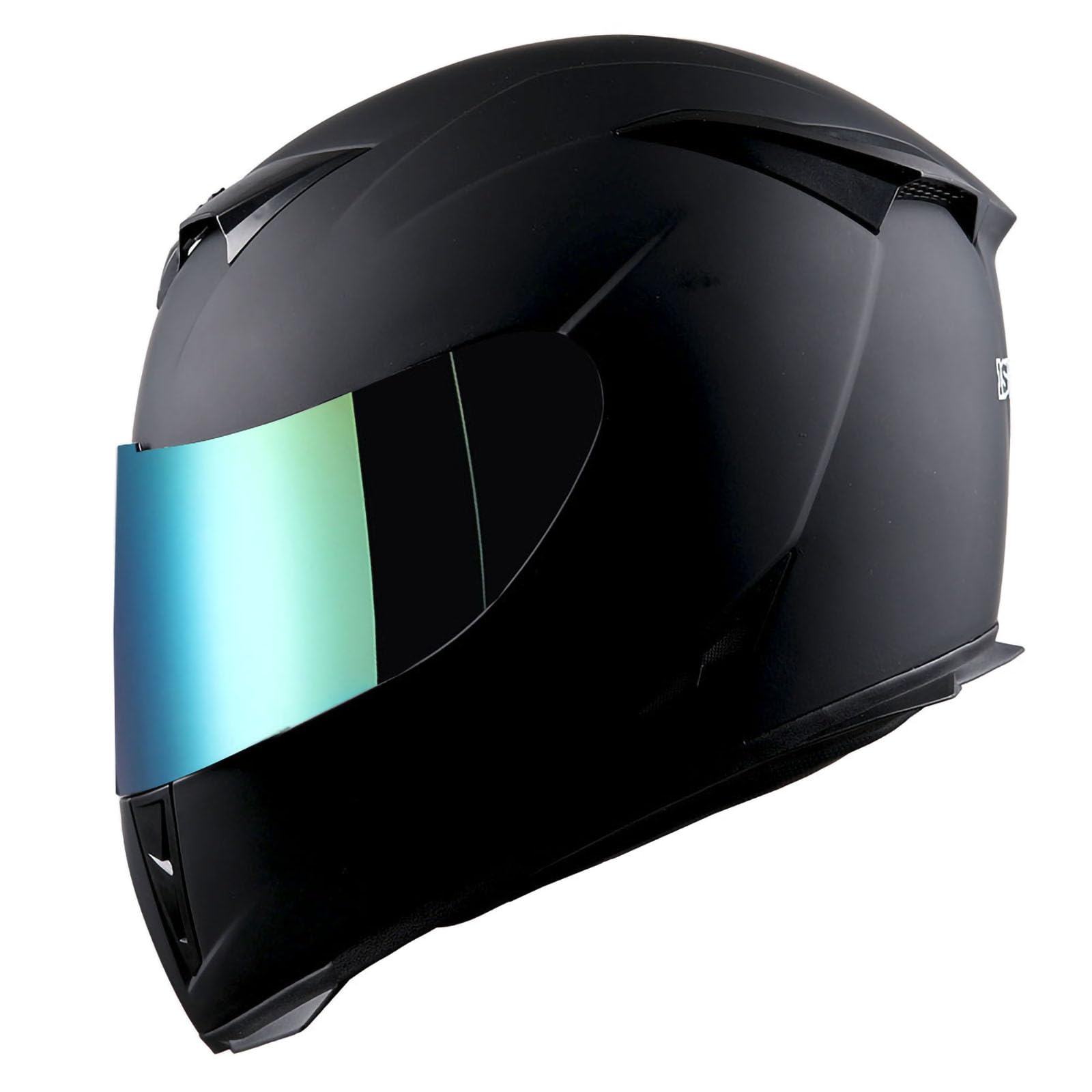 1STorm Motorcycle Full Face Helmet Skull King Matt Black+ One Extra Clear Shield, Size X-Large Size XL (59-60 CM,23.2/23.6 Inch)