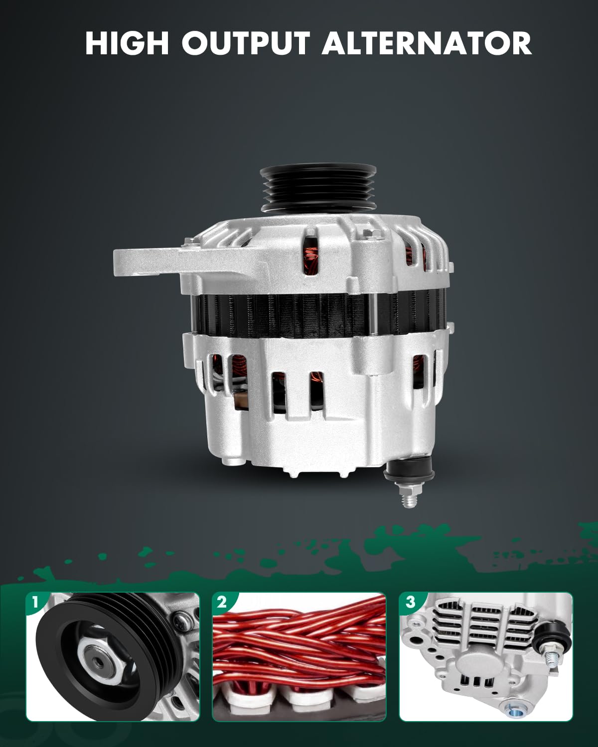 SCITOO Alternator Fits for Mitsubishi Mirage 1.8L 1998-2002, Lancer 2.0L None Turbo 2002-2004 - 12V 90 Amp CW 4-Groove Pulley, R