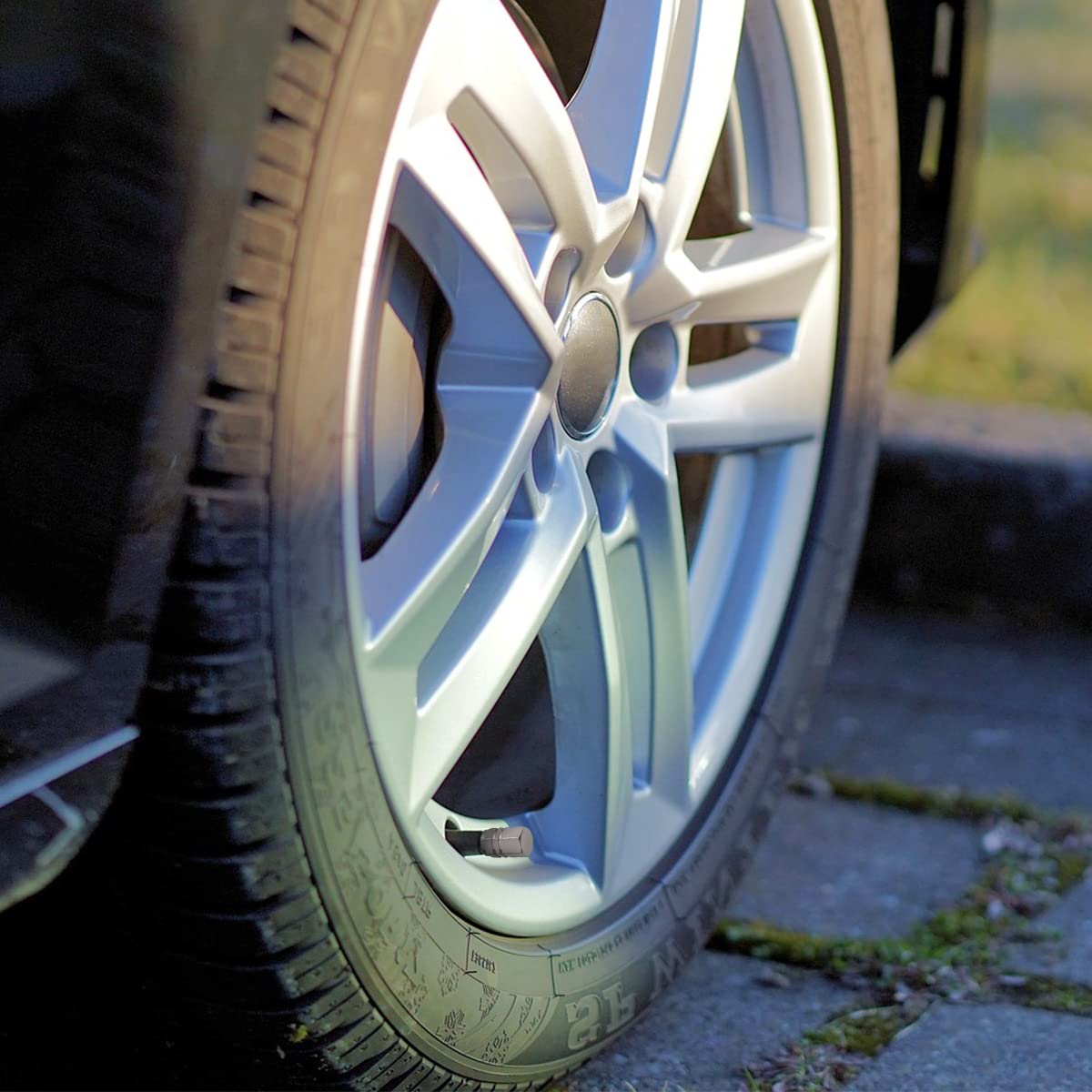 12 Pcs Car Tire Valve Stem Caps, Airtight Caps/Covers, Universal For Cars, Bicycles, Motorcycles, Suvs, Car Accessories For Men Women (Gray)