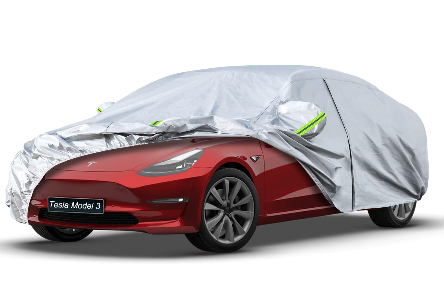Kaugung 6 Layers Car Cover Custom Fit Tesla Model 3 From 2017 To 2025, Waterproof Car Cover All Weather For Automobiles Outdoor