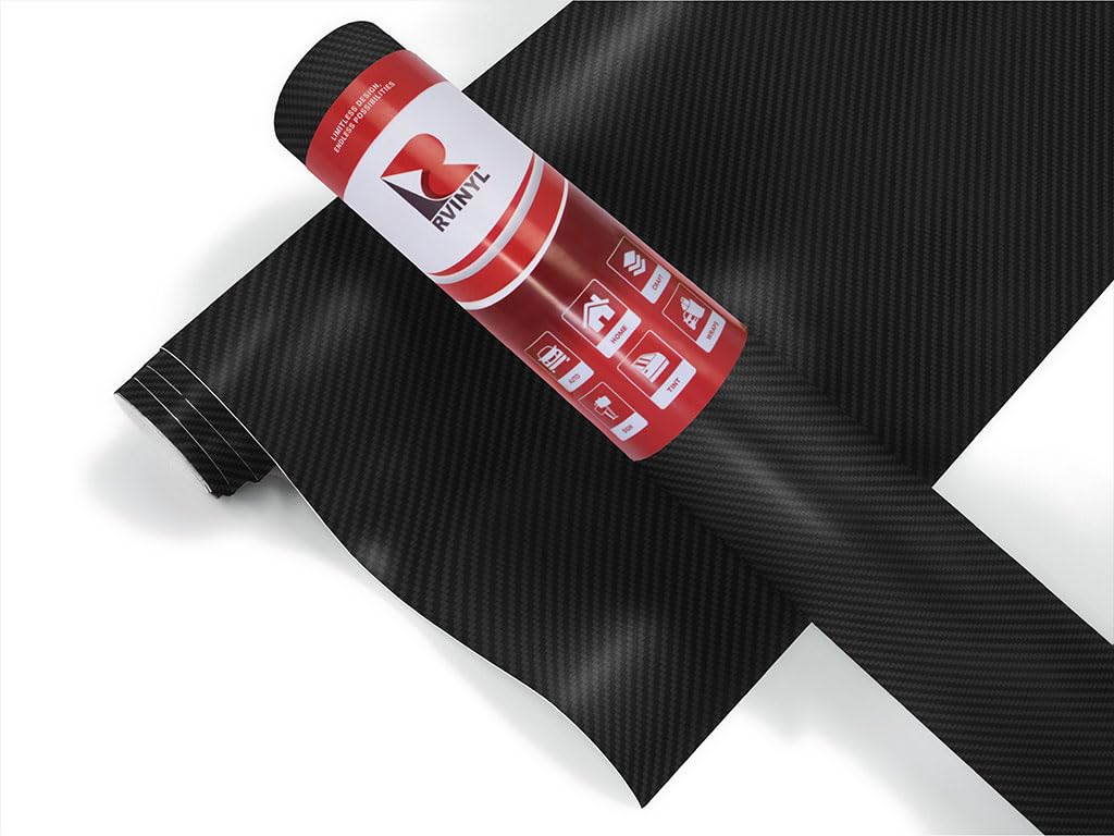 3M 2080 Series Cf12 Black Carbon Fiber - 5Ft X 6Ft - 30Sq Ft - Dual Cast 3D Weave Embossed Vinyl Car Wrapping Film - Vehicle She