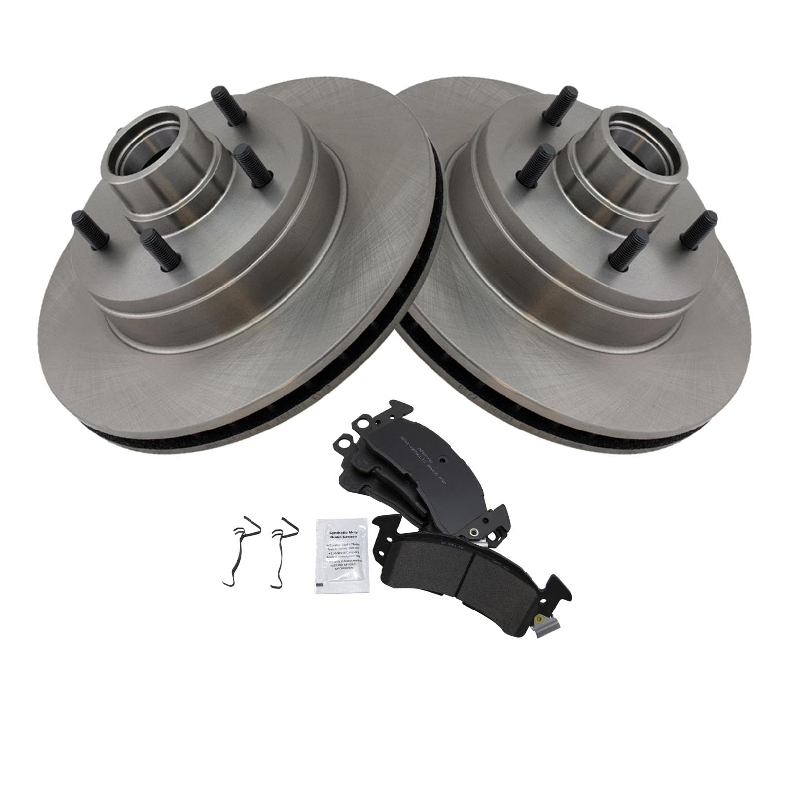 Trq Front Brake Pad & Rotor Kit Brake Pads Brake Rotor Semi-Metallic Compatible With 1991-1996 Buick Roadmaster 1991-1992 Cadill