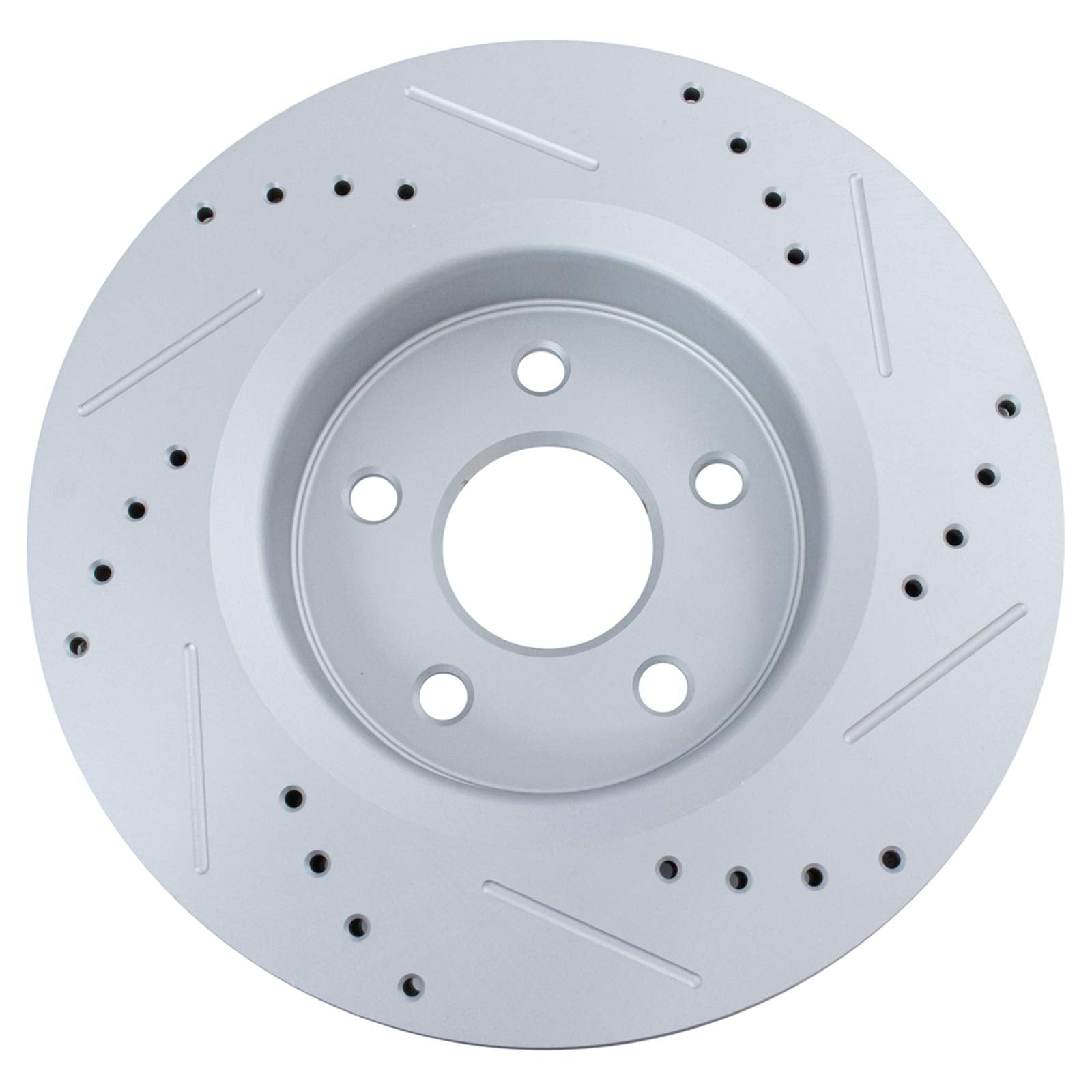 Trq Front Performance Brake Rotors Set Premium G-Coated Cross Drilled & Slotted Compatible With 2006-2010 Jeep Commander 2005-20