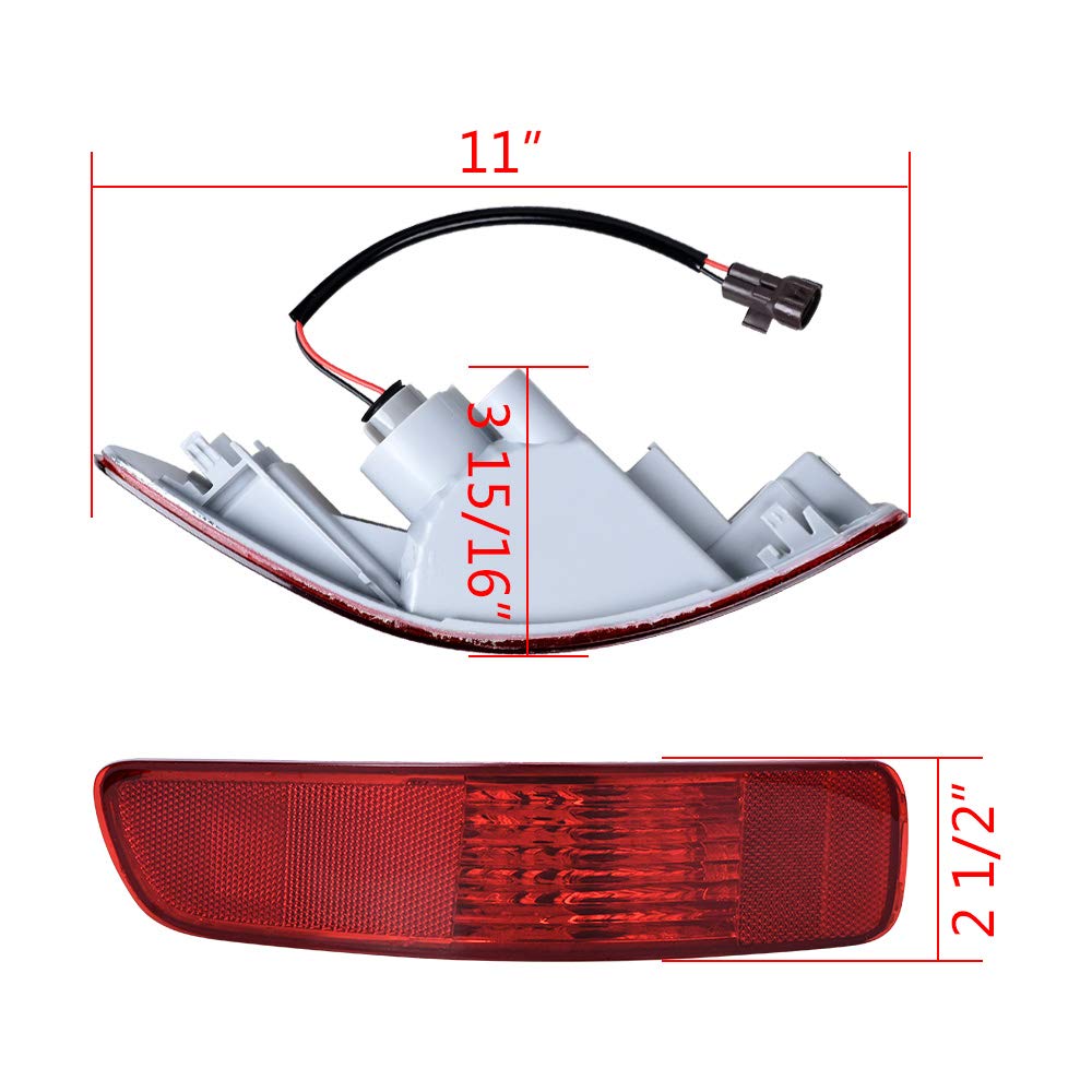 Astra Depot Left Right Rear Bumper Tail Fog Light Reflector Compatible With Mitsubishi Outlander 2007-2012