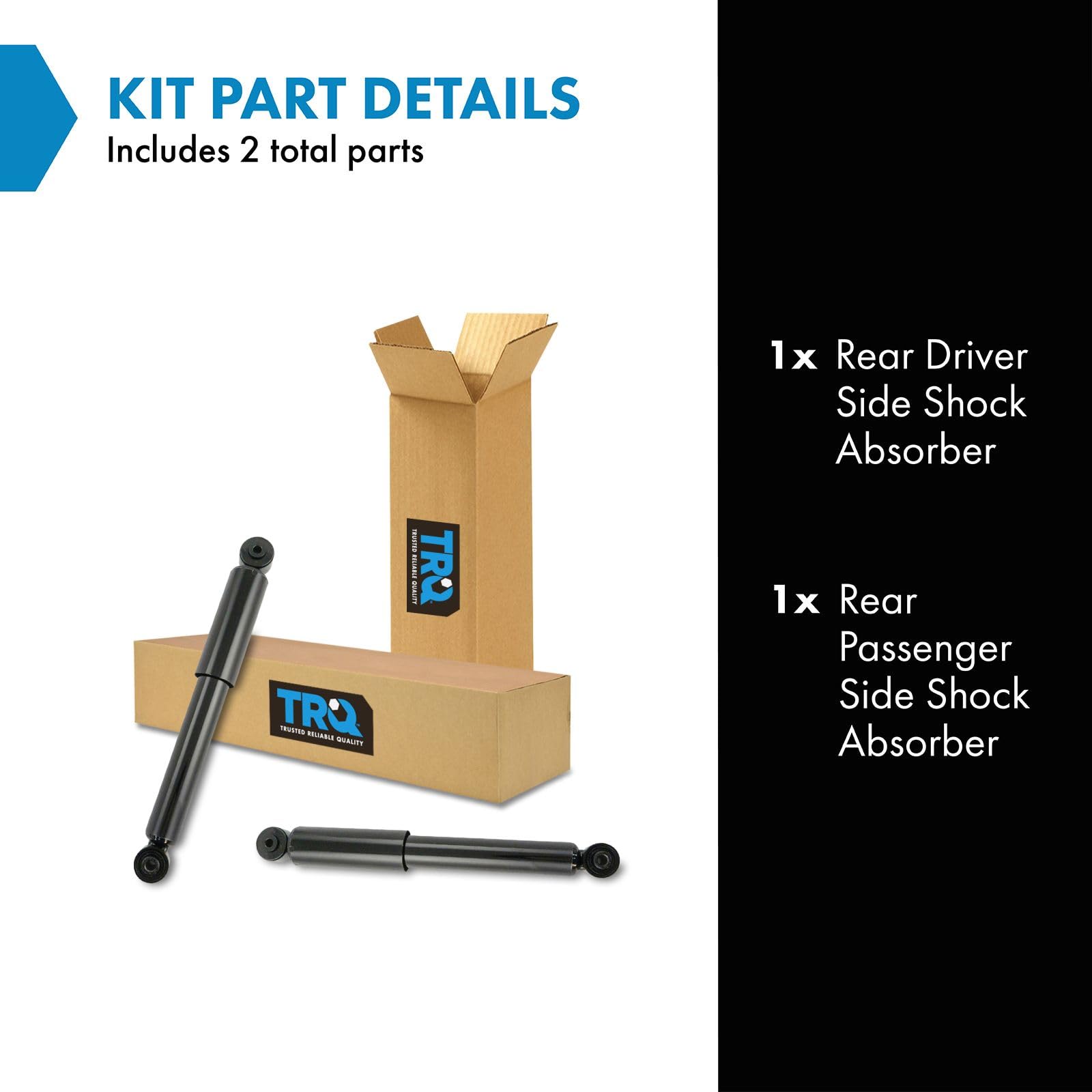 Trq Rear Shock Absorber Set Compatible With 2015-2018 Chevrolet City Express 2013-2021 Nissan Nv200