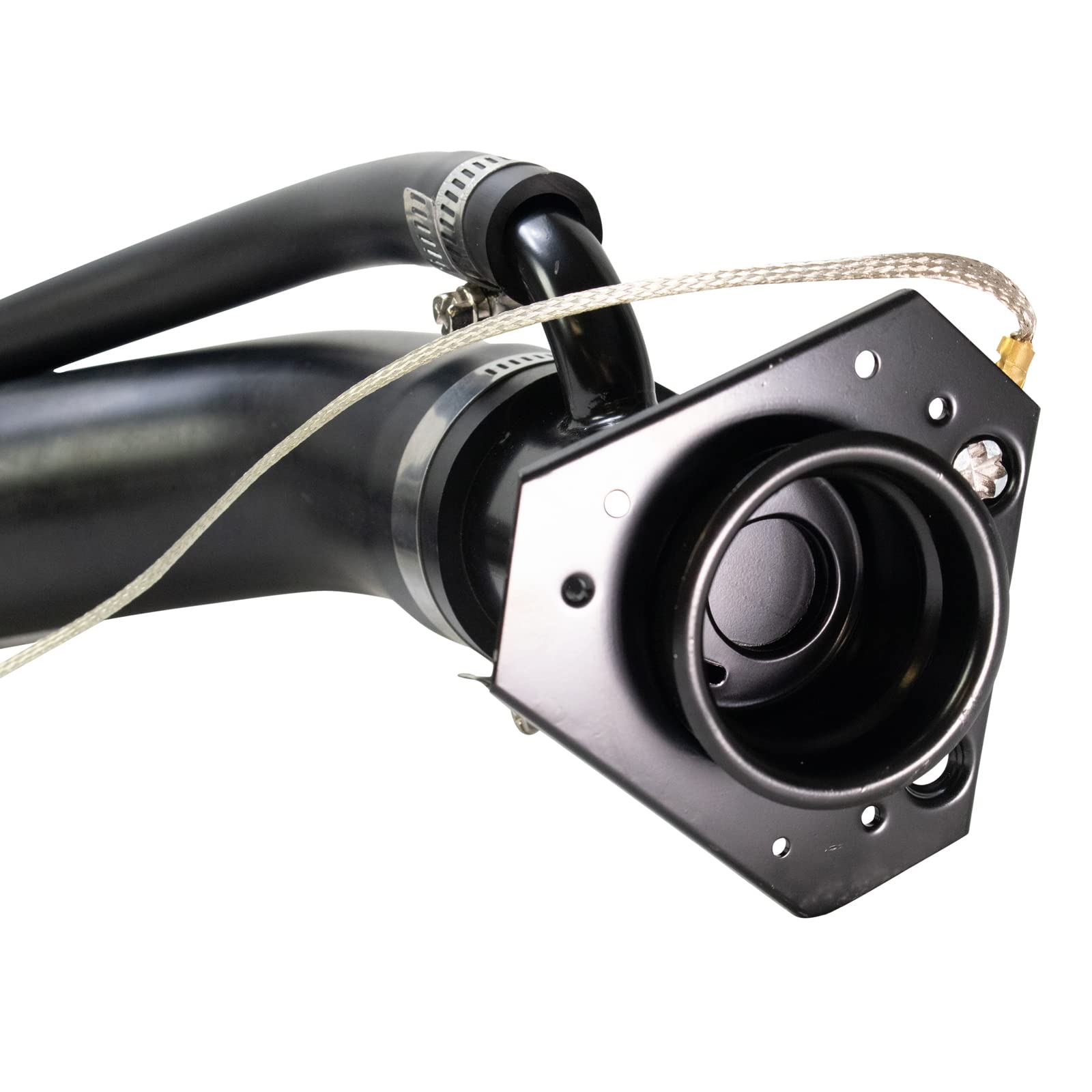 Trq Upper & Lower Fuel Tank Filler Neck Black Compatible With 2002-2003 Cadillac Escalade Ext Chevrolet Avalanche 1500 2000-2003