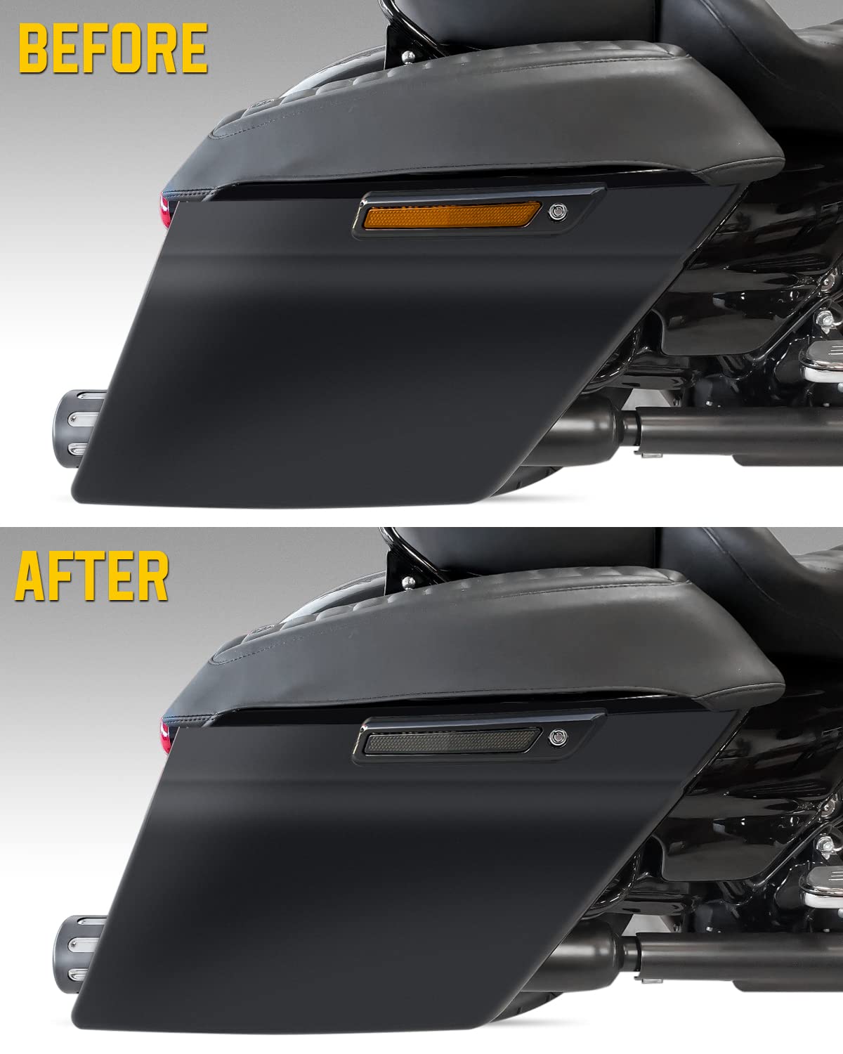 ANONEMOTO Saddle Bag Reflector Inserts for Harley Touring 2014-2024, Black ABS Plastic, One Size, Compatible with Street Glide & Electra Glide