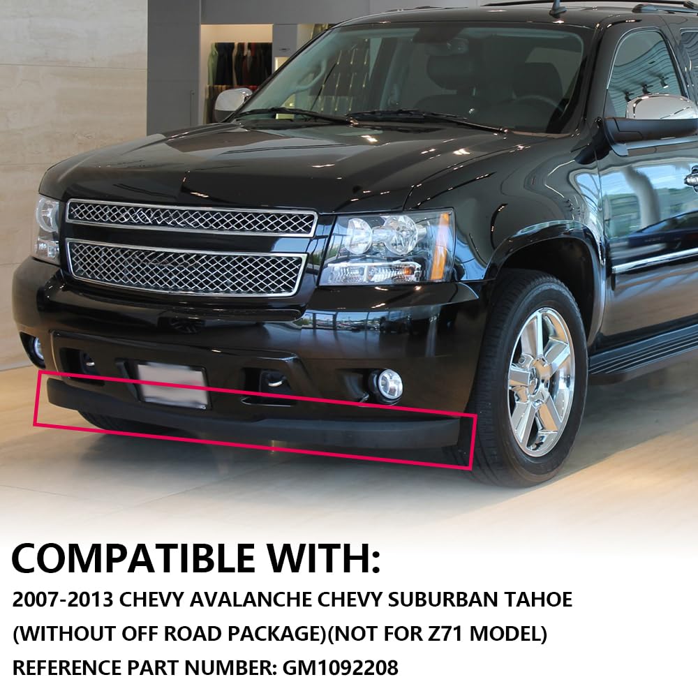 PIT66 Front Bumper Air Dam Deflector Compatible with 07-13 Chevy Tahoe Suburban Avalanche Lower Valance 4WD Without Off-Road Bla
