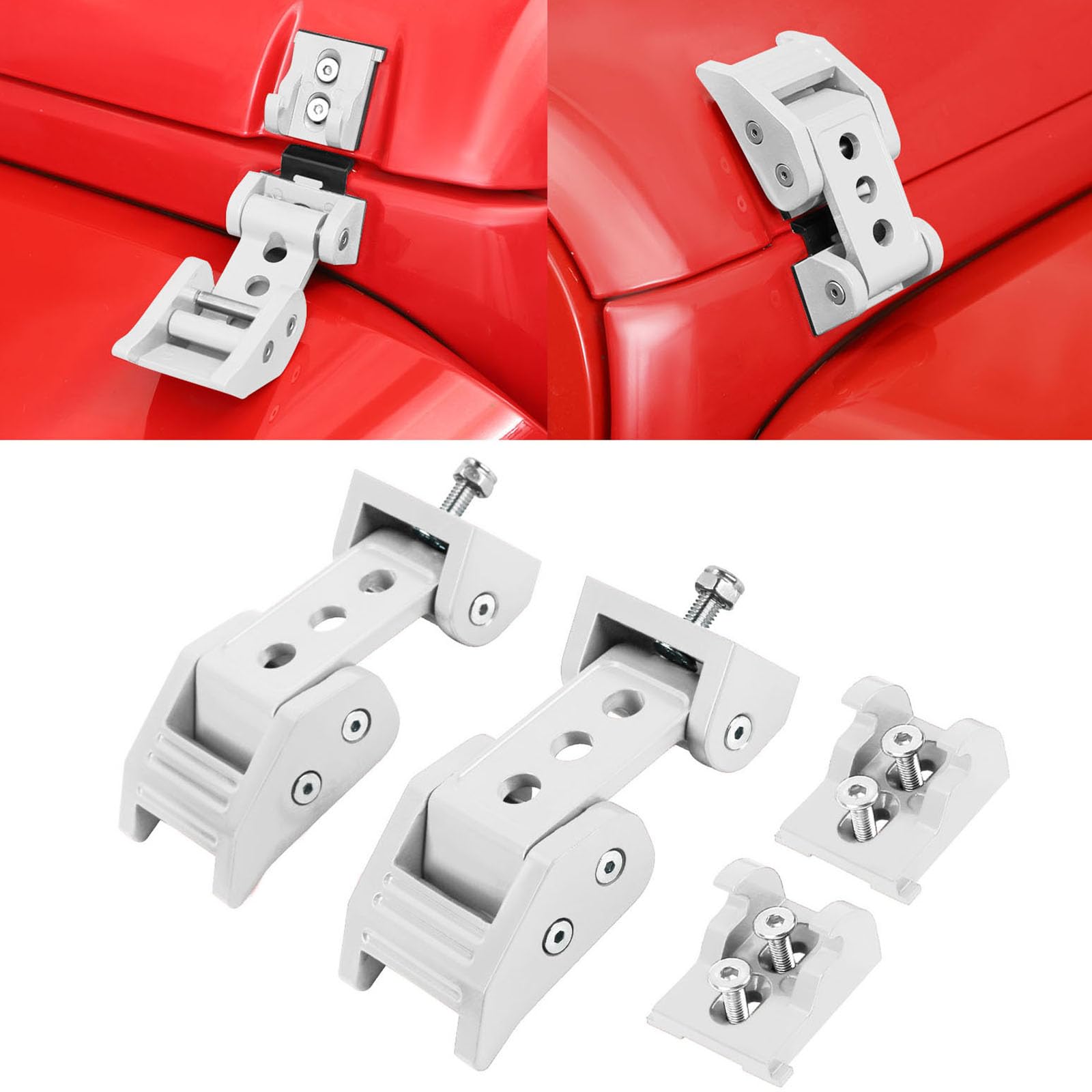 Rt-Tcz For Wrangler Hood Latches Catch Kit Compatible With Jeep Wrangler Jk Jl 2007-2025 For Gladiator Jt 2020-2025 White Exteri