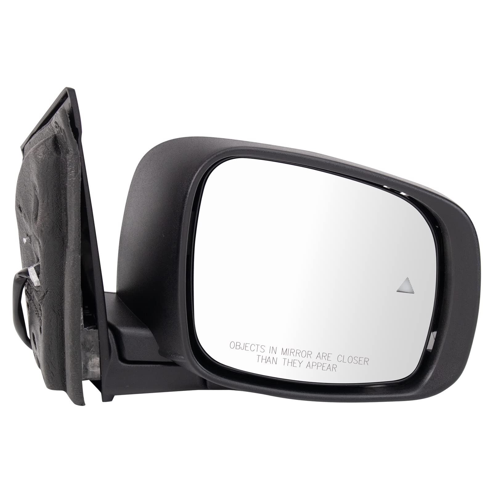 Trq Right Mirror With Black Cover Passenger Side Compatible With 2009-2016 Chrysler Town & Country Dodge Grand Caravan Ch1321478