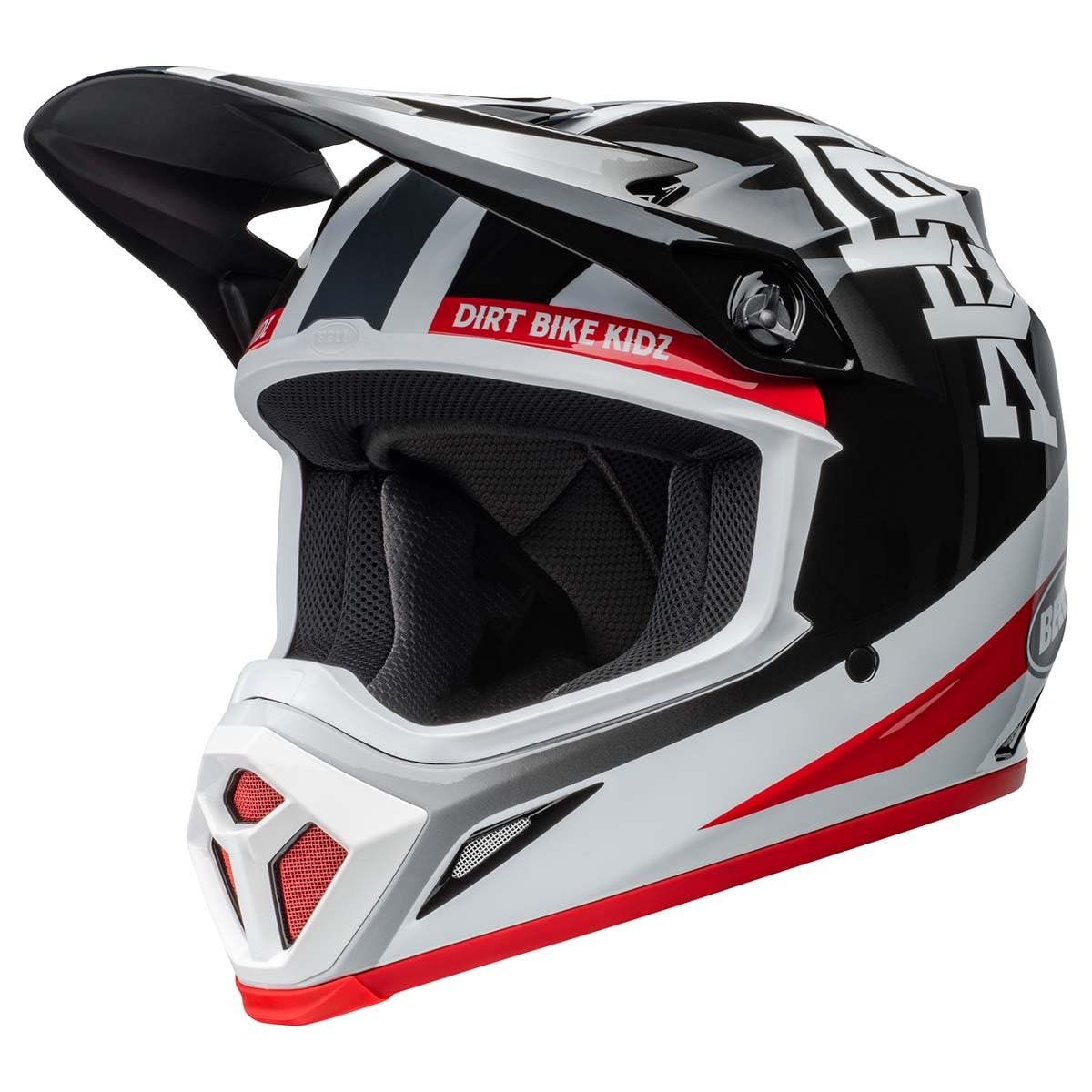 Bell Mx-9 Mips Dirt Helmet (Gloss Twitch Dbk 24 Black/White - Large)