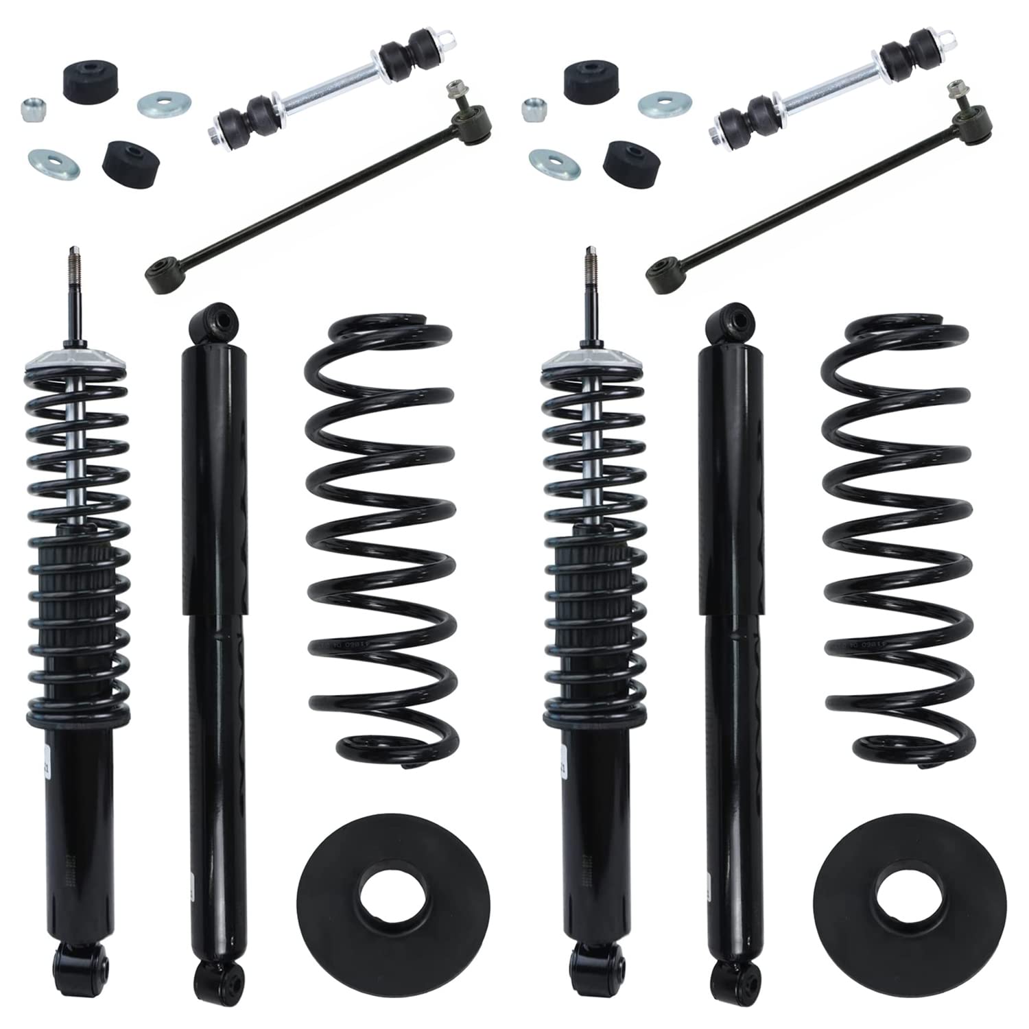 Detroit Axle - 4WD Struts Kit for 1997-2002 Ford Expedition 1998-2002 Lincoln Navigator, Struts & Coil Spring Assembly Sway Bar 