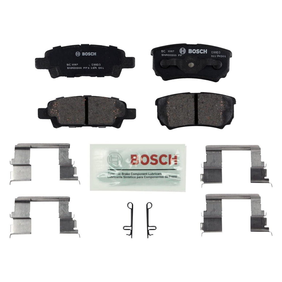 BOSCH BC1037 QuietCast Premium Ceramic Disc Brake Pad Set - Compatible with Select Chrysler 200, Cirrus, Sebring; Dodge Avenger,