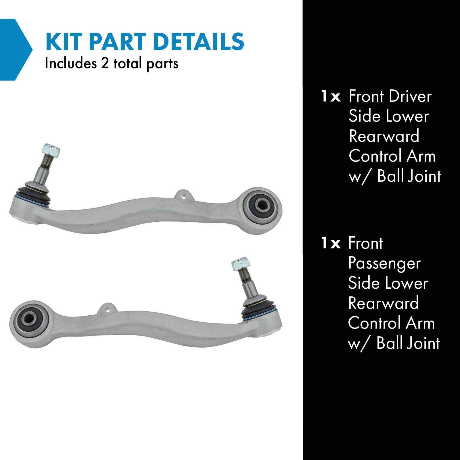 Trq Front Lower Control Arm With Ball Joint Set Compatible With 2004-2007 Bmw 525I 2008-2010 528I 530I 535I 2004-2005 545I 2006-