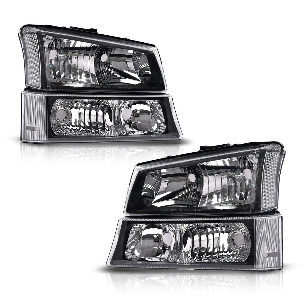 G-Plus Headlights Compatible With Chevy Avalanche 1500 2500/Fit Chevy Silverado 1500 2500 3500 2003-2006/Fit Chevy Silverado 150