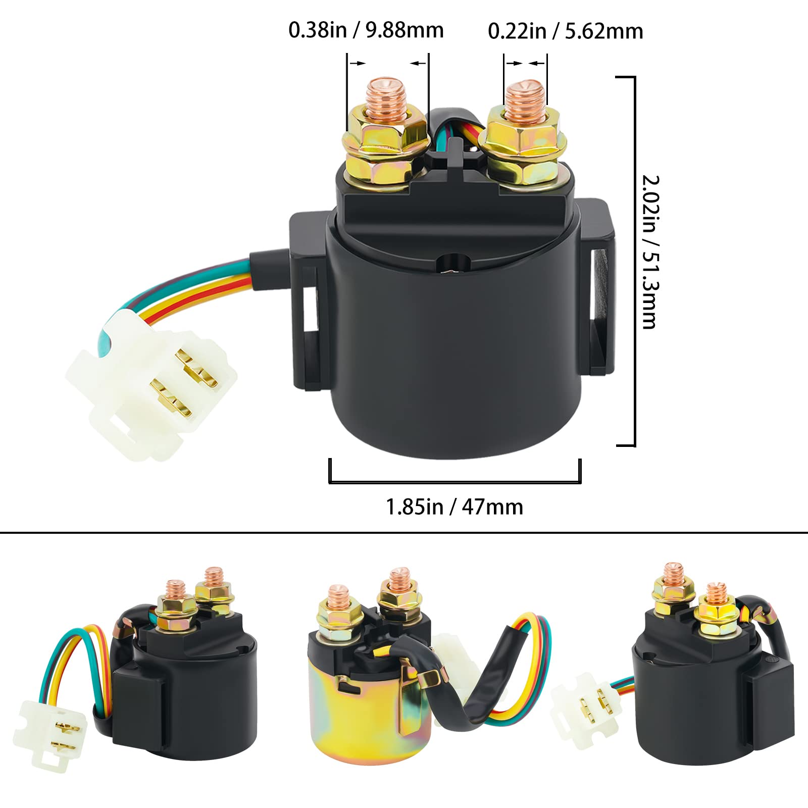 Ahl Starter Solenoid Relay For Yamaha Grizzly 600 Yfm600 595Cc Engine 1998 1999 2000 2001/Yfm400 Kodiak 400 1993-1999/Ttr250 Ttr 250 1999-2006 / Yfm350 Warrior 350 1987-2004 / Fj600 1984 1985