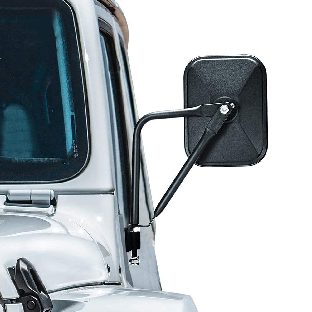 CALBEAU Mirrors Doors Off, 2 Pack Square Adventure Side View Mirrors for Jeep Wrangler CJ YJ TJ JK JL JT Unlimited Accessories, 
