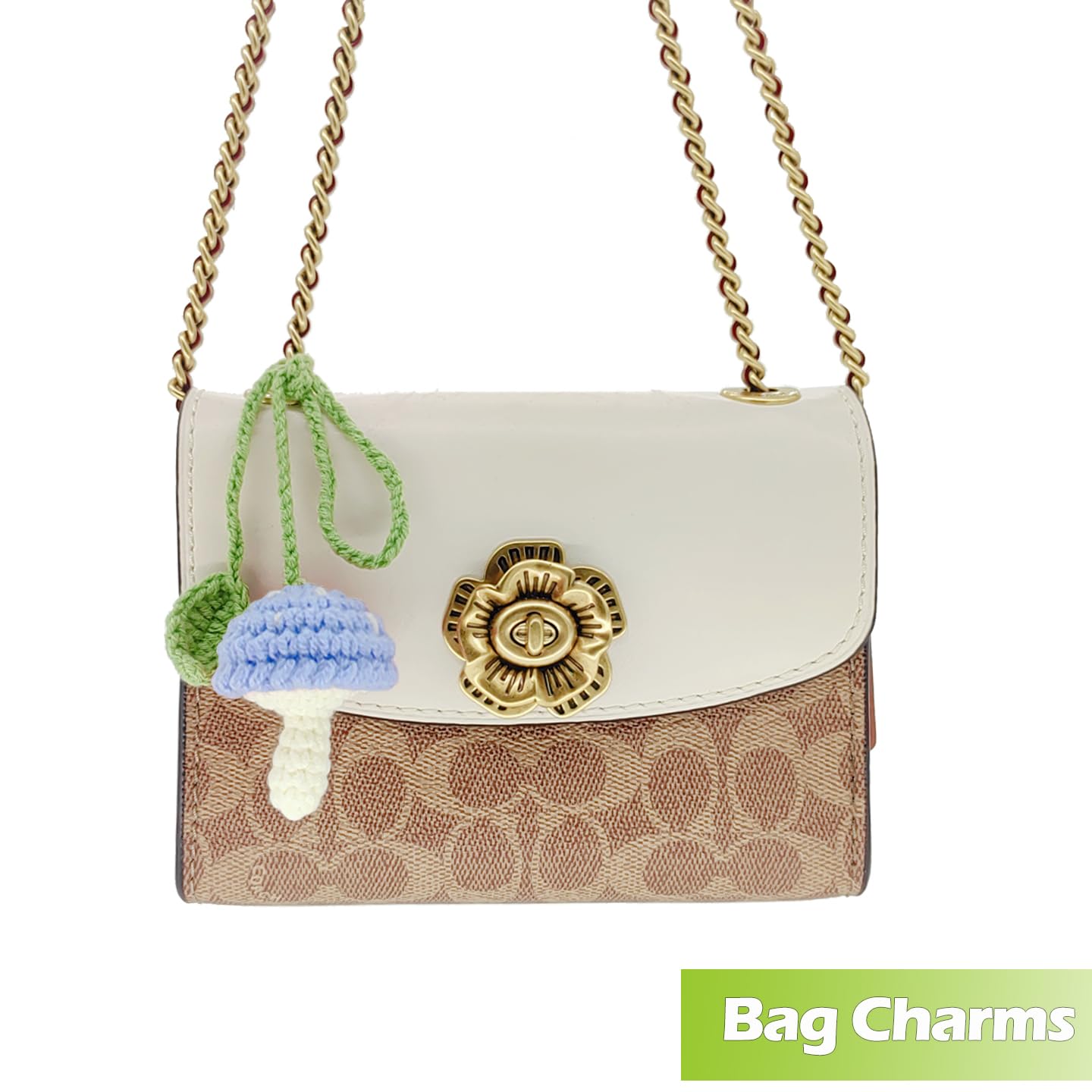 Mushroom Car Accessories, (Glue Free) Safe Crochet Car Mirror Hanging Accessories, Cute Crochet Car Accessories For Women, Rear