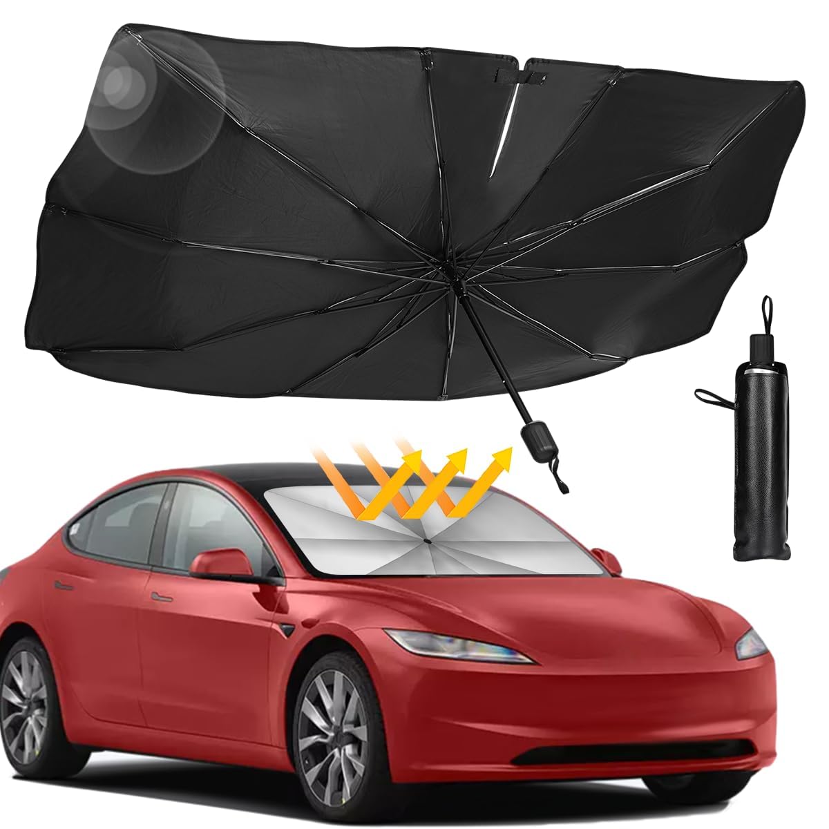 DDayons Car Sun Shade Protector Umbrella Windshield Sun Shade Sun Protection & Heat Insulation Foldable Sun Shade for Car & Win