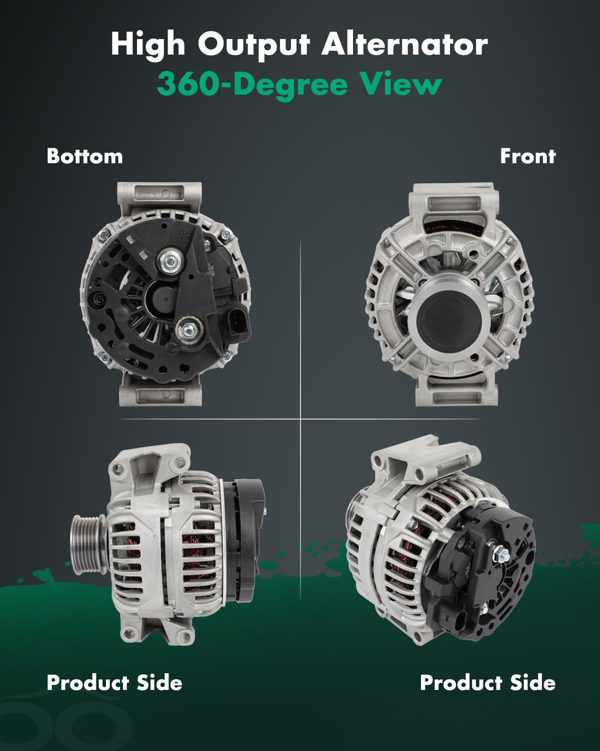 SCITOO Alternator Fits for Audi A4 A4 Quattro 09-12, A5 10-13, A5 Quattro 10-12, S4 10, Q5 11-12, 2.0L 3.0L - 12V 140Amp CW 6-Gr