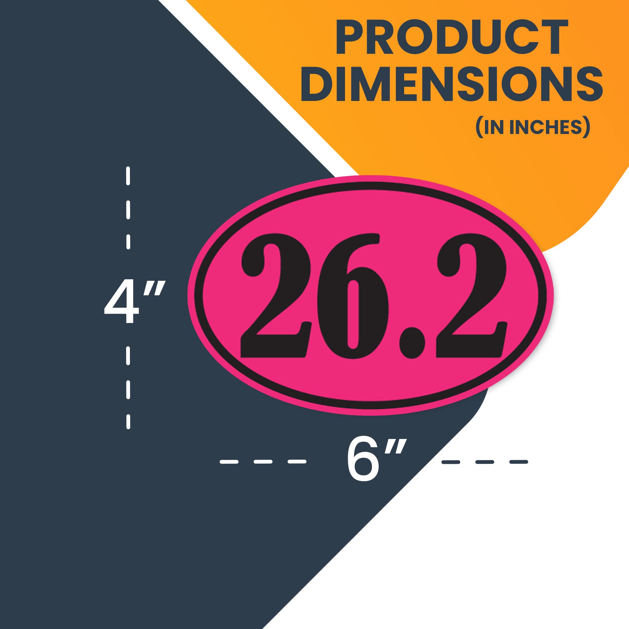 Magnet Me Up 26.2 Marathon Pink And Black Oval Magnet Decal, 4X6 Inches, Heavy Duty Automotive Magnet For Car Truck Suv Decal
