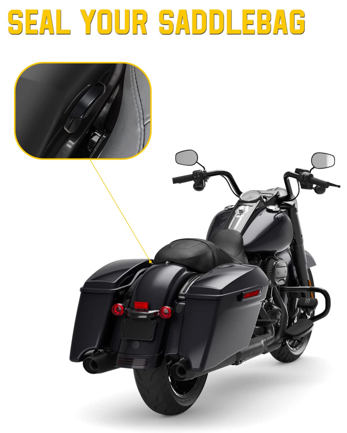 Anonemoto Black Saddlebag Latches Kit, Saddlebag Lifters Compatible For Harley Touring 2014-2024 Street Glide Electra Glide Road