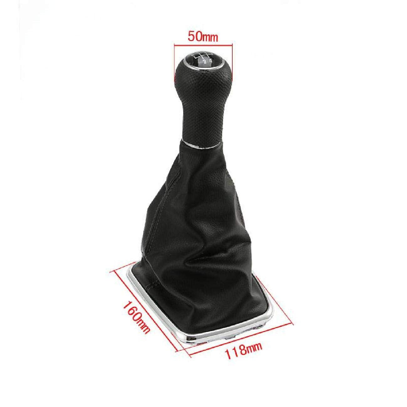 Partol 5 Speed Manual Shift Knob Boot, Car Gear Shifter Knob Gaiter Stick Head Lever Pu Leather For Vw Volkswagen Mk4 Golf/Gti/R