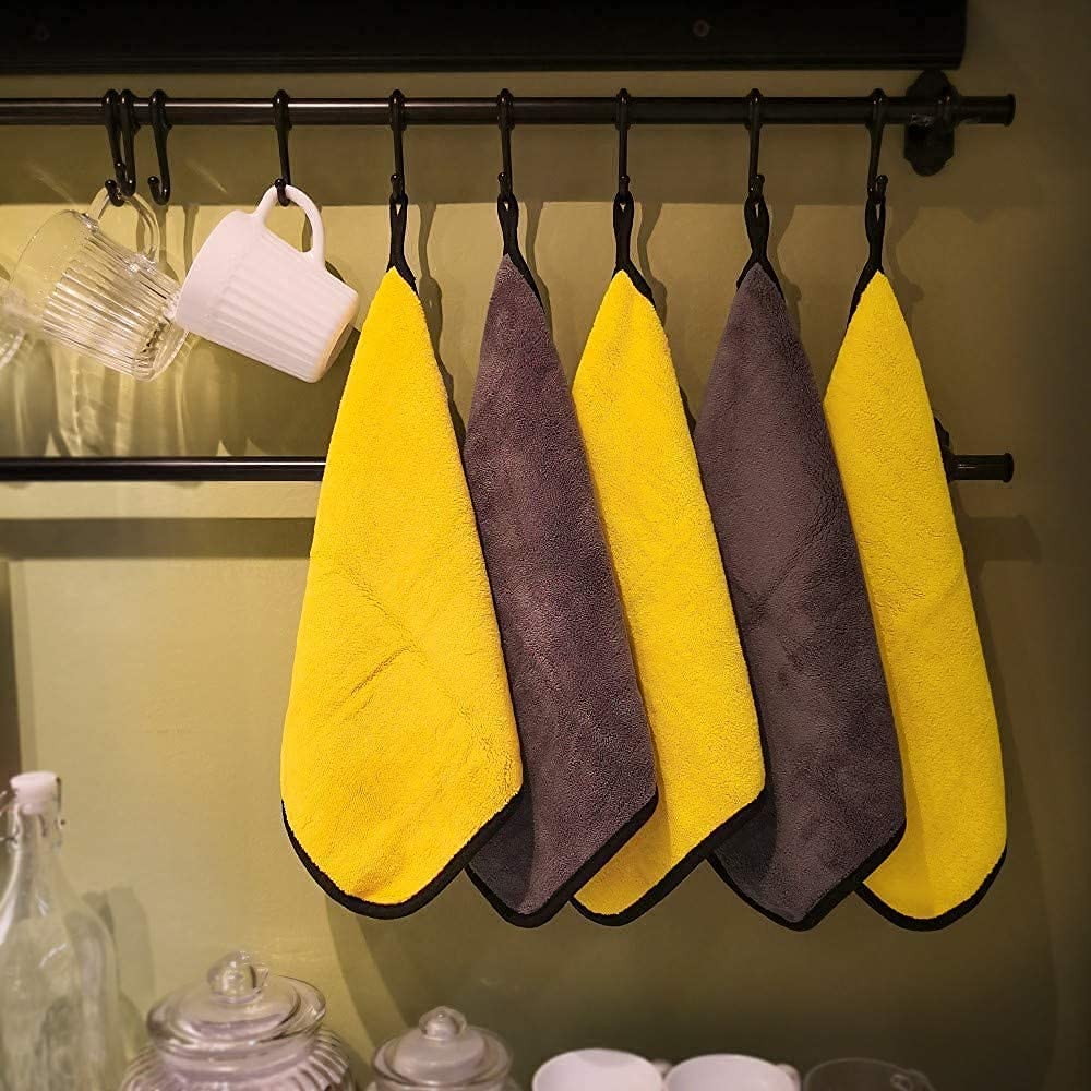 500 GSM Microfiber Cleaning Cloth for Car, Bike and Home, Ultra Soft LintFree, Double Sided Plush, ScratchFree Drying and Deta