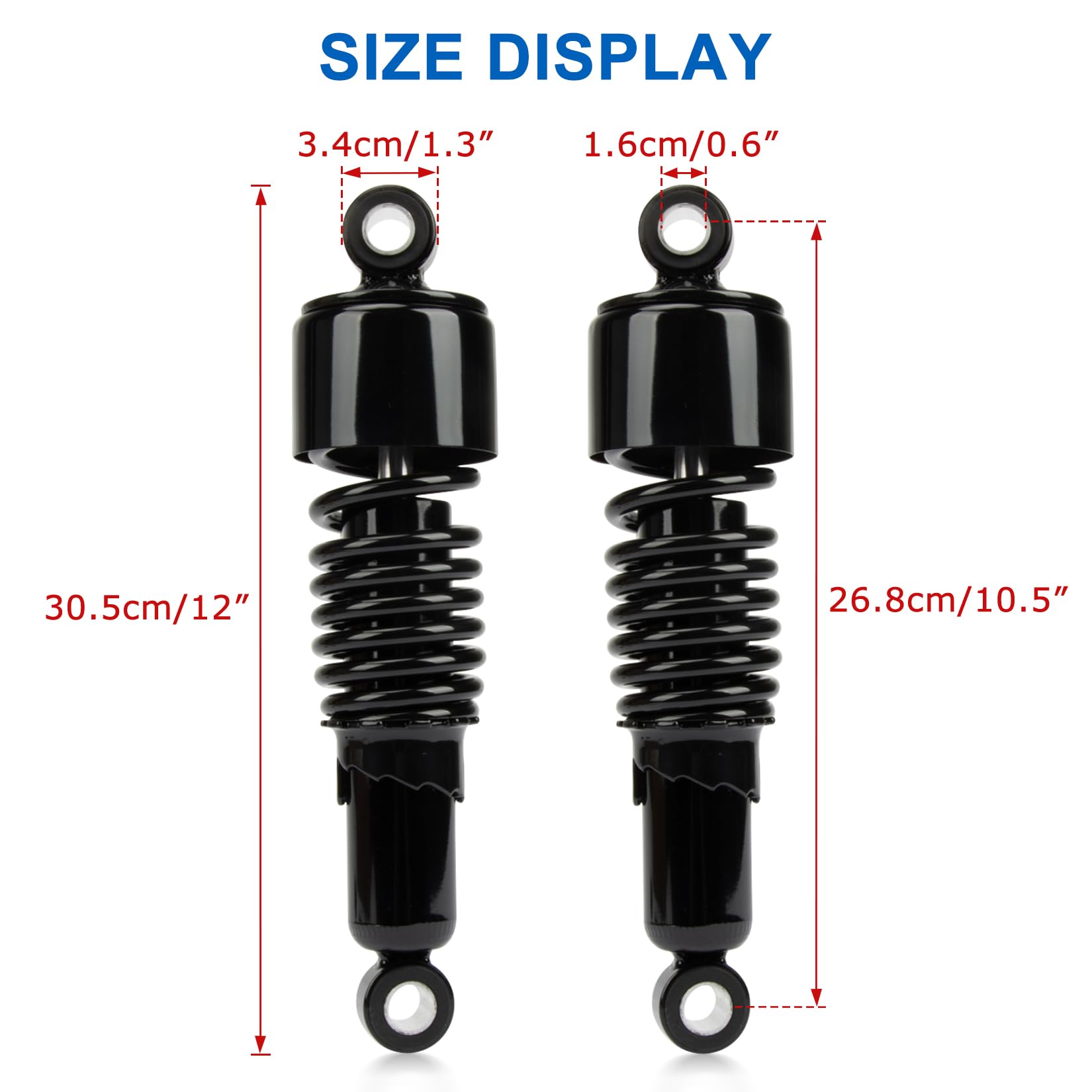 PSLER Rear Shock Absorber Rear Suspension Kit Rear Shocks Lowering Kit Preload Adjustable 10.5'' for Sportster XL 883 1200 1988-