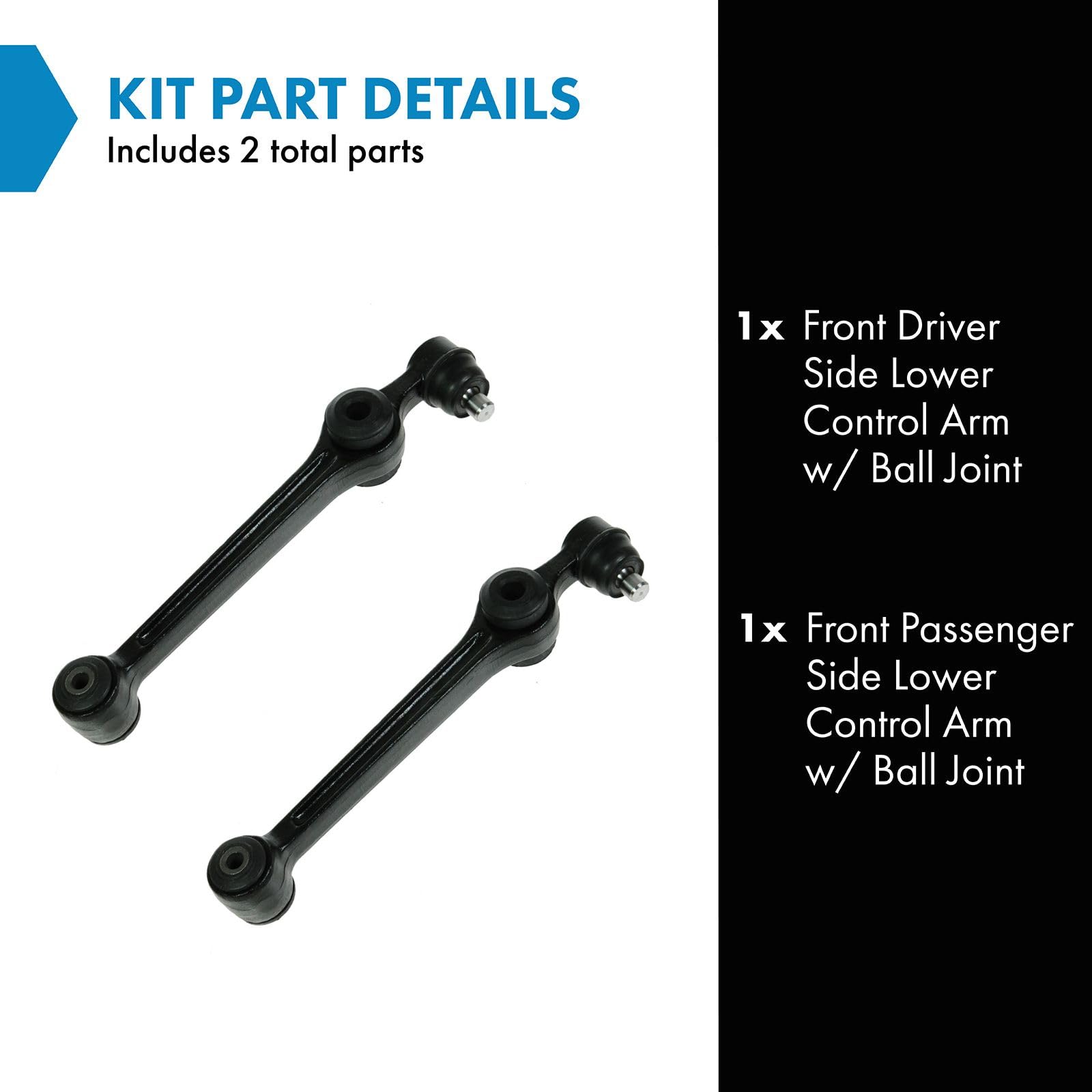 Trq Front Lower Control Arm With Ball Joint Set Compatible With 1994-1997 Ford Aspire