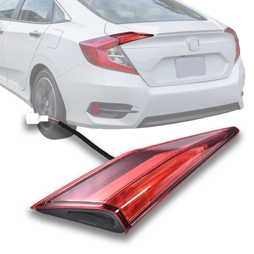 LQI LED Tail Lights Assembly Inner Side Compatible with Honda Civic Sedan 2016-2020 Left Driver Side Rear Brake Lamps Assembly L