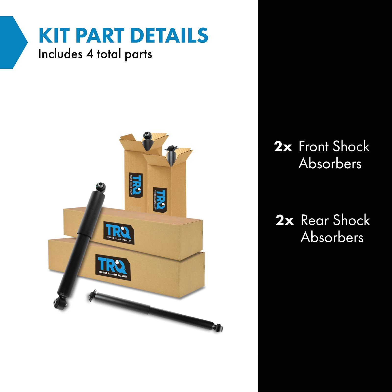 Trq Front And Rear Shock Absorber Set Compatible With 1999-2000 Cadillac Escalade 1988-1999 Chevrolet K1500 1992-1999 K1500 Subu