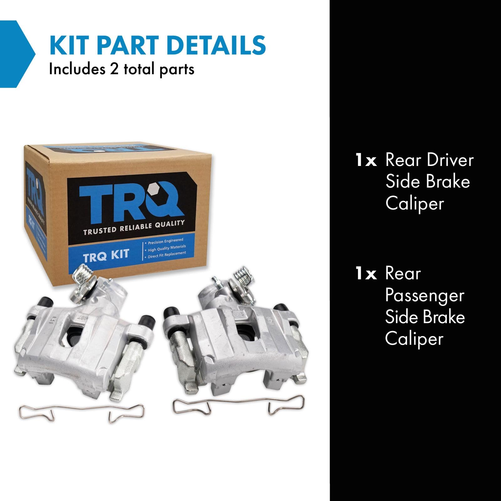 Trq Rear Brake Caliper Set Compatible With 2007-2009 Ford Focus