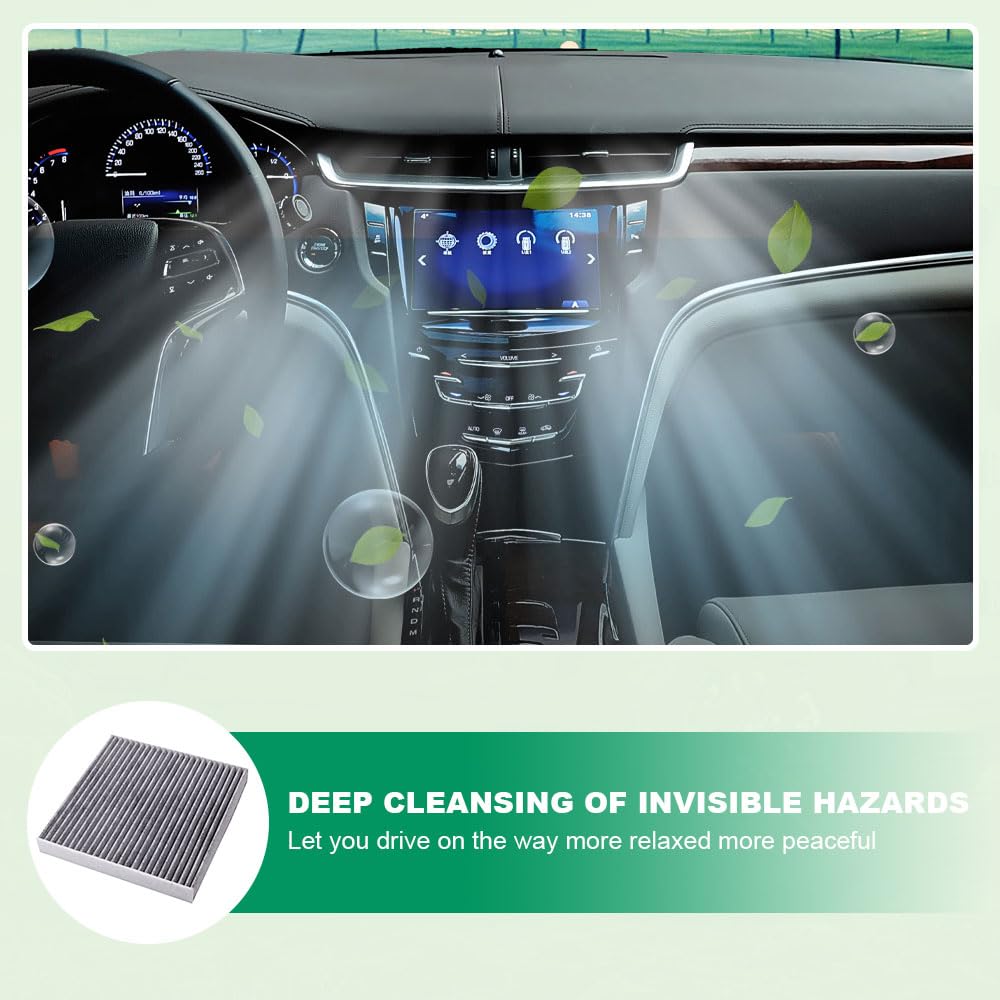 PACLVIO Car Fresh Breeze Air Filter Replacement for Car Passenger, Premium Cabin Air Filter with Activated Carbon, Easy to Insta