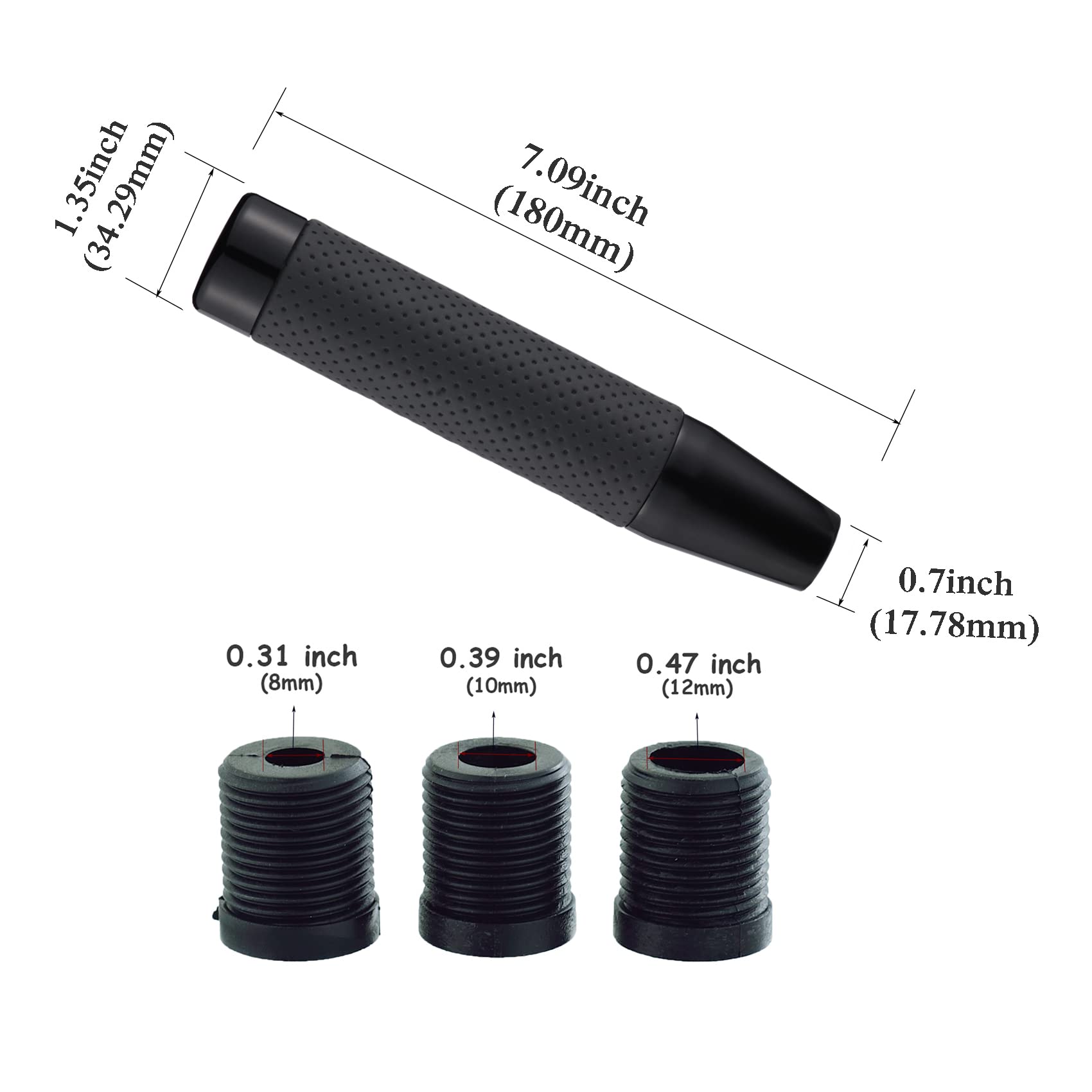 Abfer Weighted Shift Knob Long Stick Gear Shifter Lever Leather Shift Knobs With Adapter For Most Automatic Manual Vehicle Truck