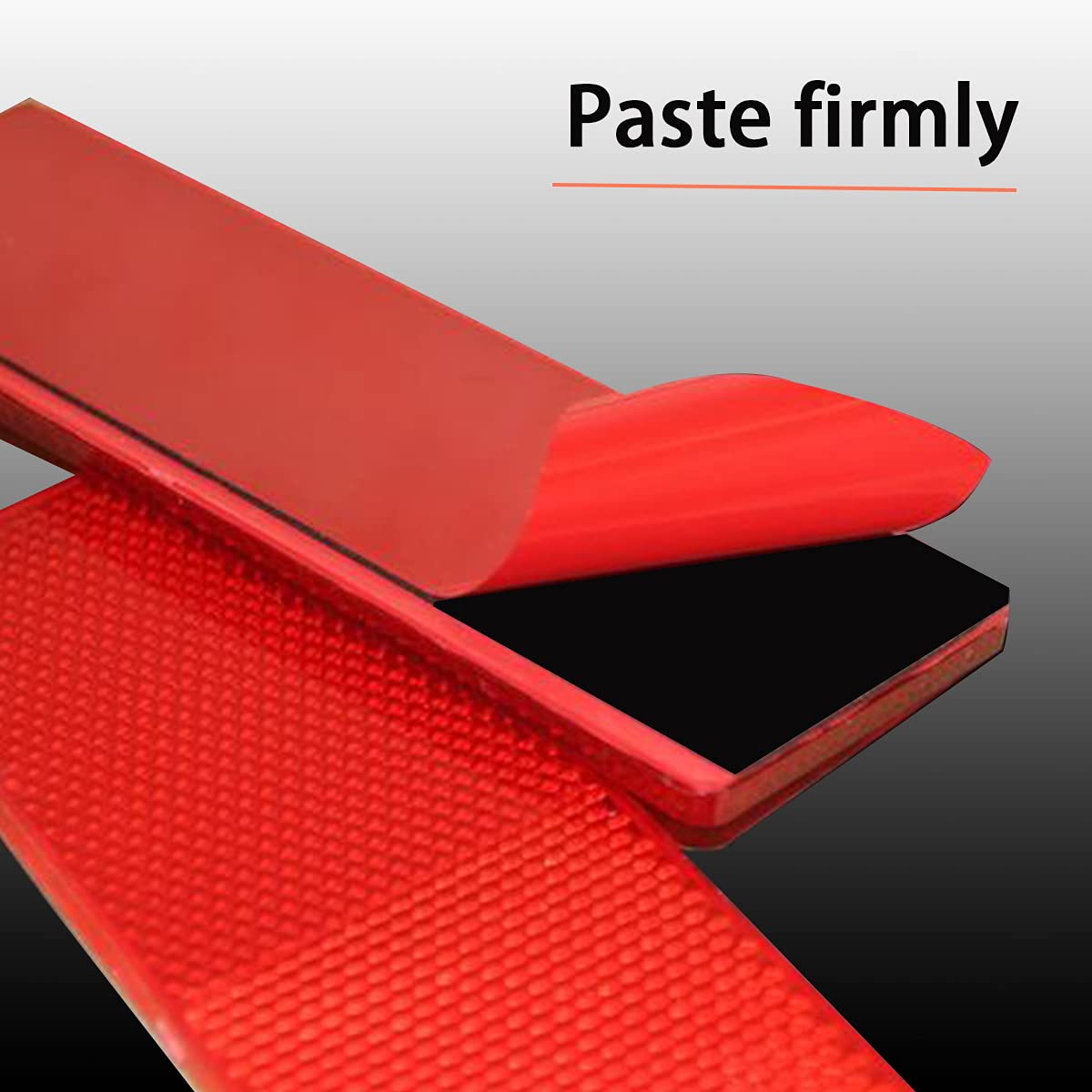 Mxuteuk 40Pcs Red And White Self Adhesive Waterproof Plastic Rectangular Stick,Reflector Tape Hazard Caution Warning Sticker For Road Signs,Trucks,Rvs,Trailer,Pickup M-017