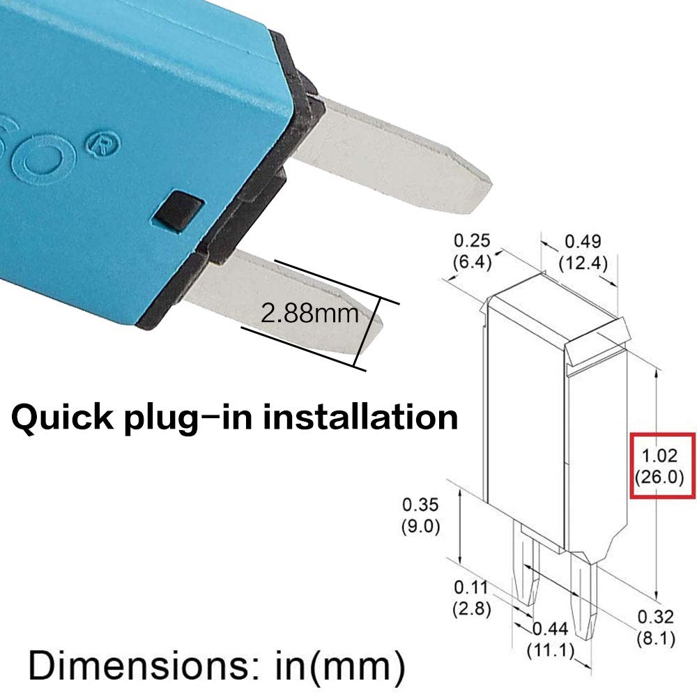 Iztor Automatic Reset Atm Mini Circuit Breaker Car Protector Blade Fuses Assortment Kit 10Pcs Dc 14V E71 T1 15 Amp