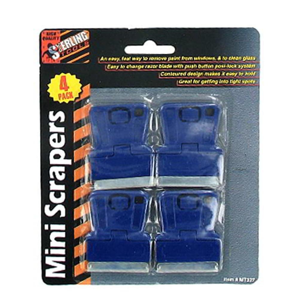 Sterling Mt327 Miniature Scrapers, Blue, 4-Pack